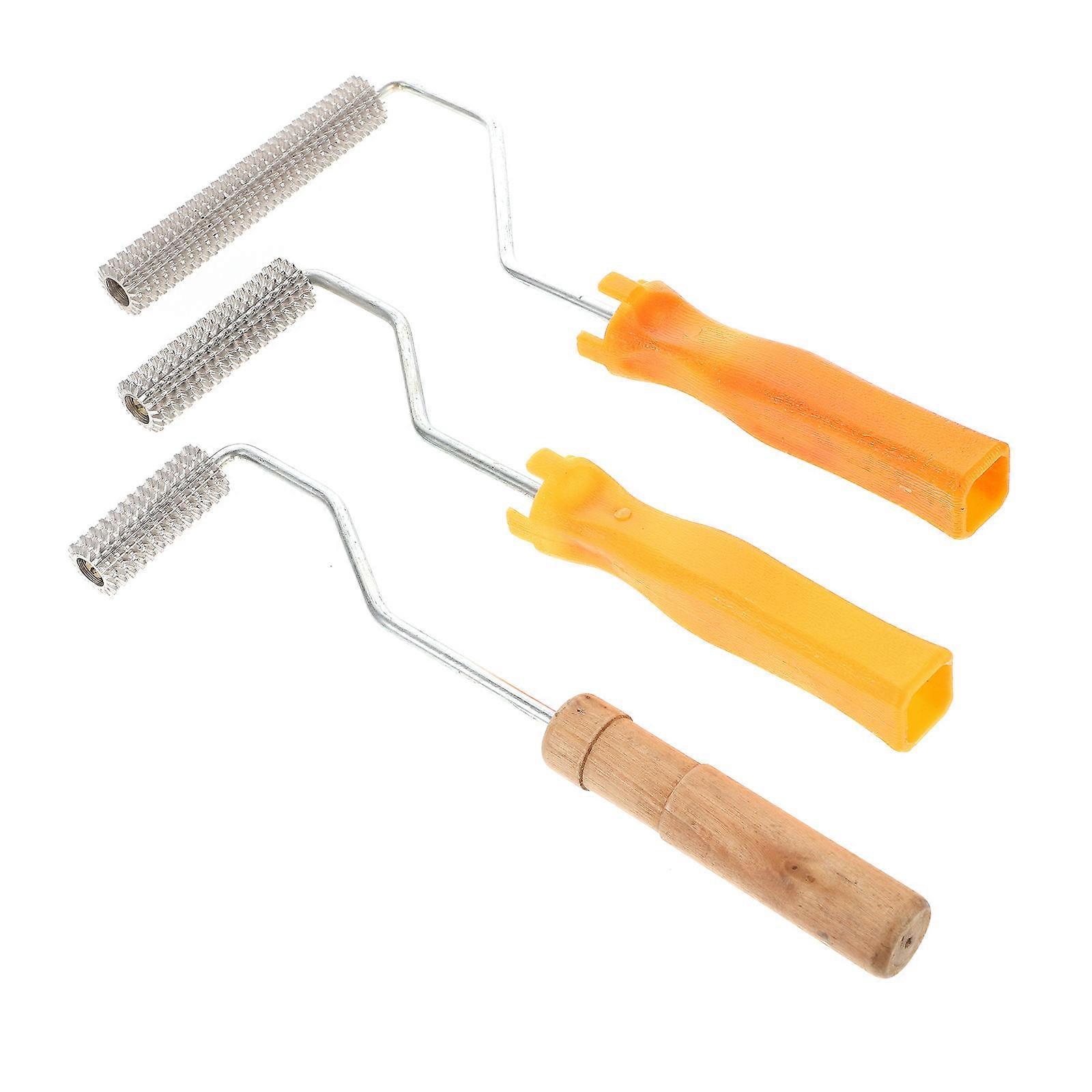 1 Set 3Pcs Fiberglass Cement Rollers Practical and Durable Silver