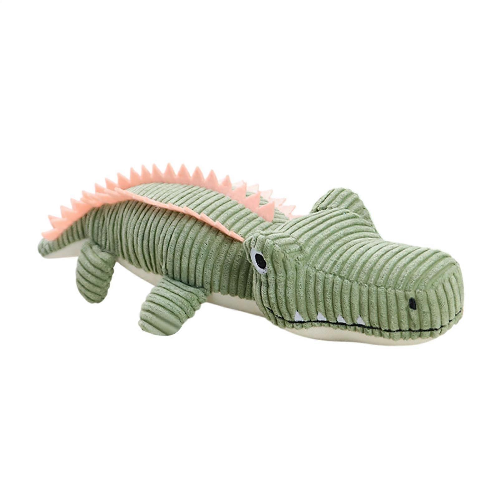 Plush Toy For Dogs - Soft Crocodile Plush Dog Toy, Fabric Stuffed Animal, Army Green, For Puppies And Large Dogs