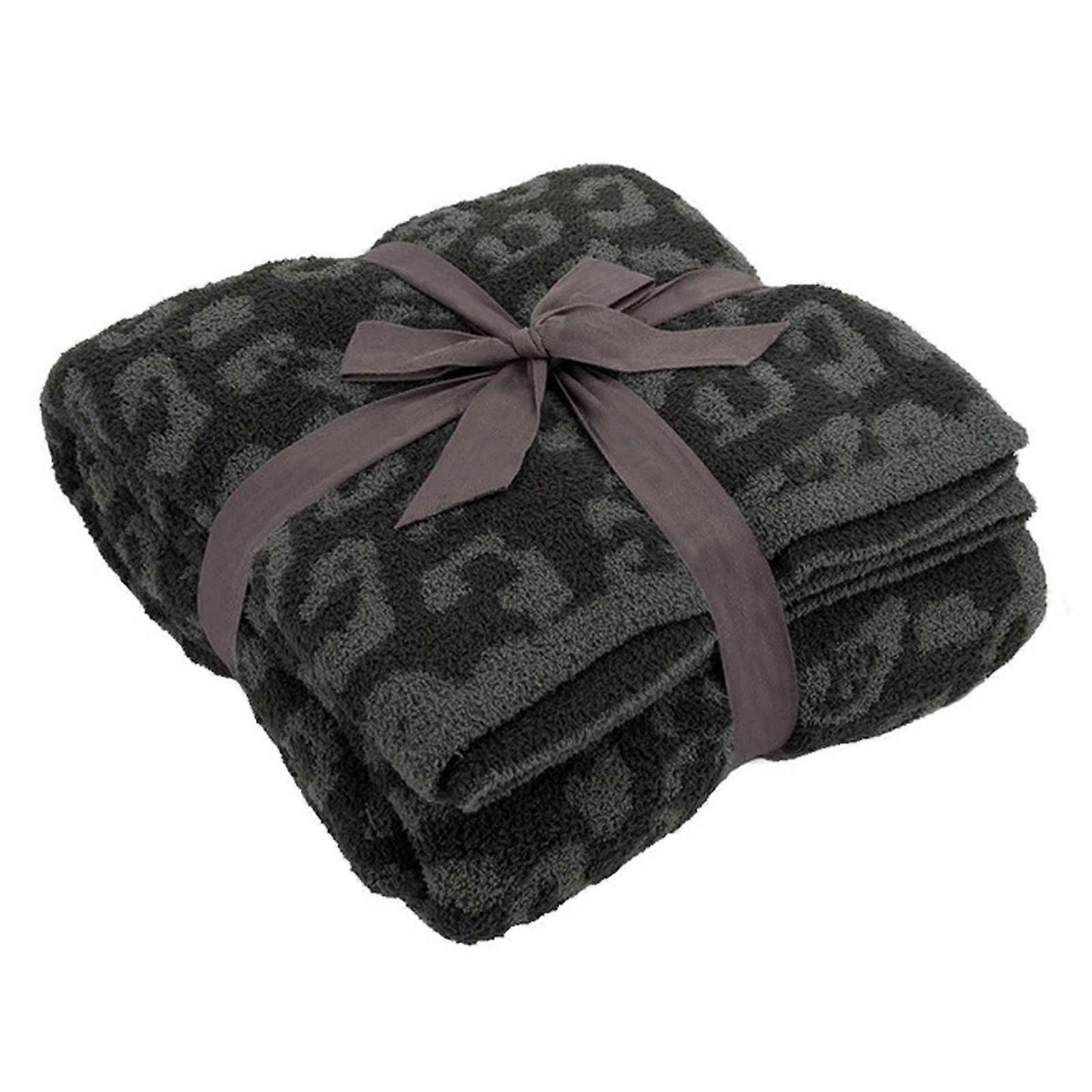 Picnic Mat Comfortable Plush Wool Blanket Knitted Leopard Blanket Home Barefoot Soft (Color: Color 4, Size: 130x180cm)