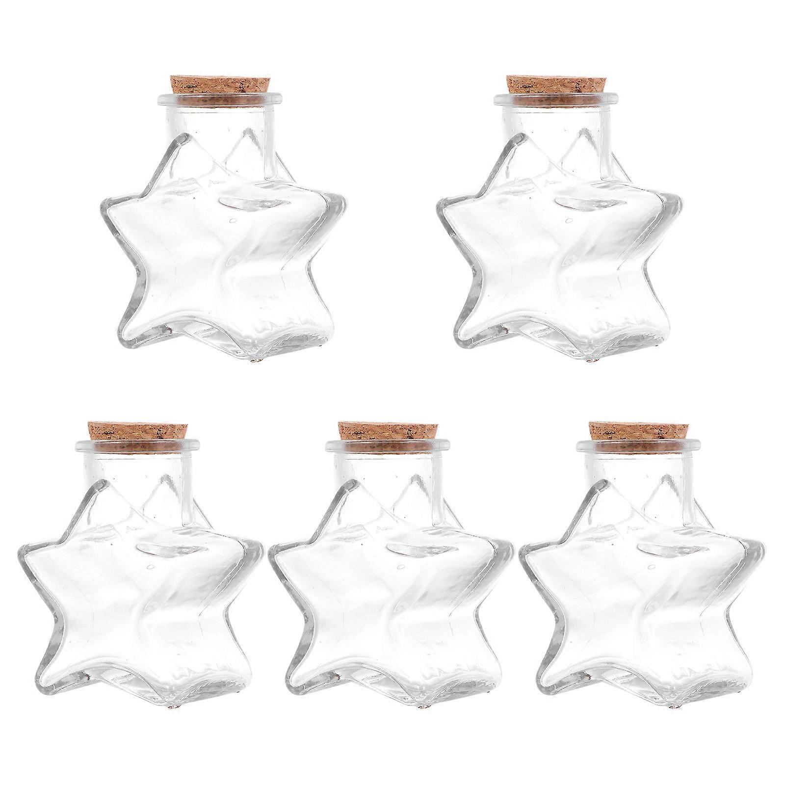Transparent Glass Bottles with Cork Stoppers for Decor Perfect for Wishing Messages and Essential Oils 5pcs
