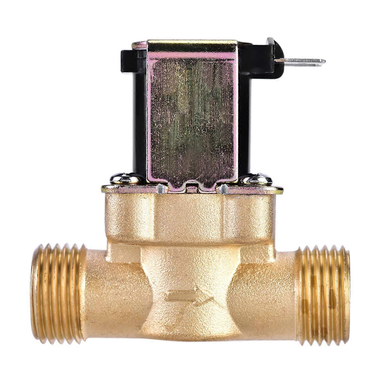 Solenoid Valve Brass Normally Closed Magnetic AC 220V For Reliable Water Control, 1/2 In (15mm) Size