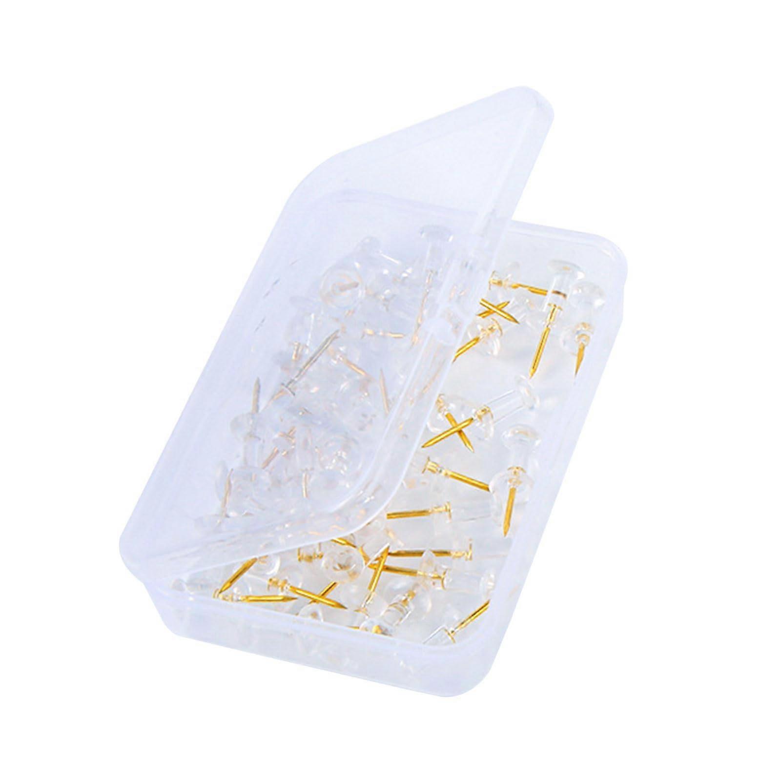 Thumbtacks For Sewing And Crafting, 50/100 Count, Pointed Push Pins For Bulletin Boards And Picture Hanging