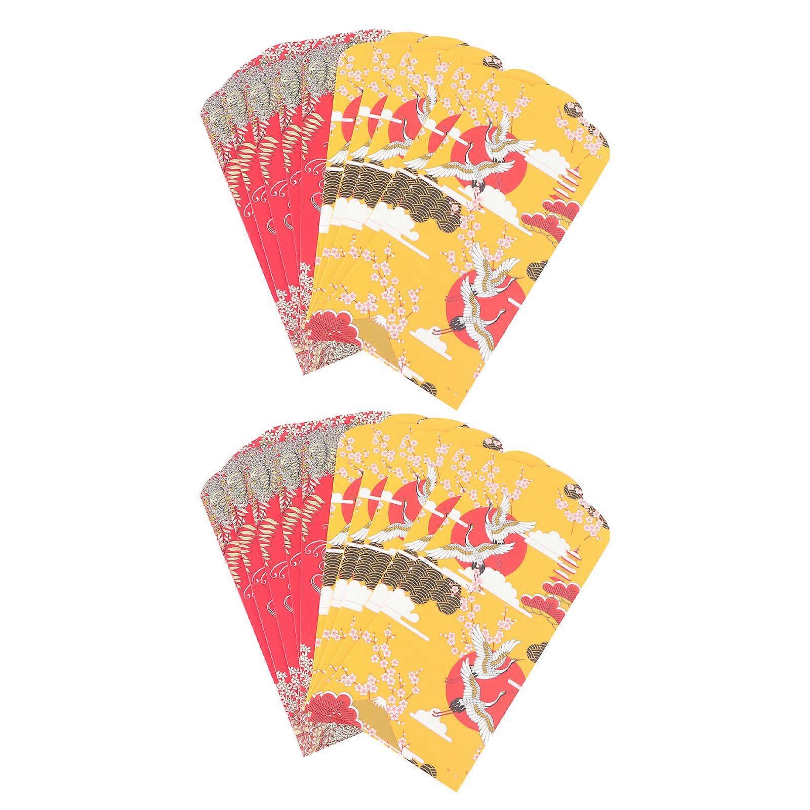Japanese Money Bags Rectangular present Container Chinese New Year 20x9cm Red 20Pcs