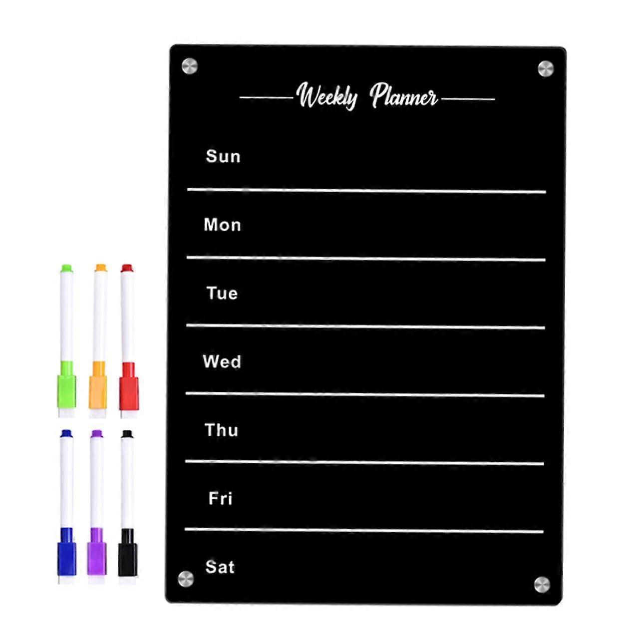 1Set Magnetic Kitchen Message Board, Writable and Erasable Fridge Whiteboard with Markers for Shopping Lists, ToDo Lists, and Family Planning