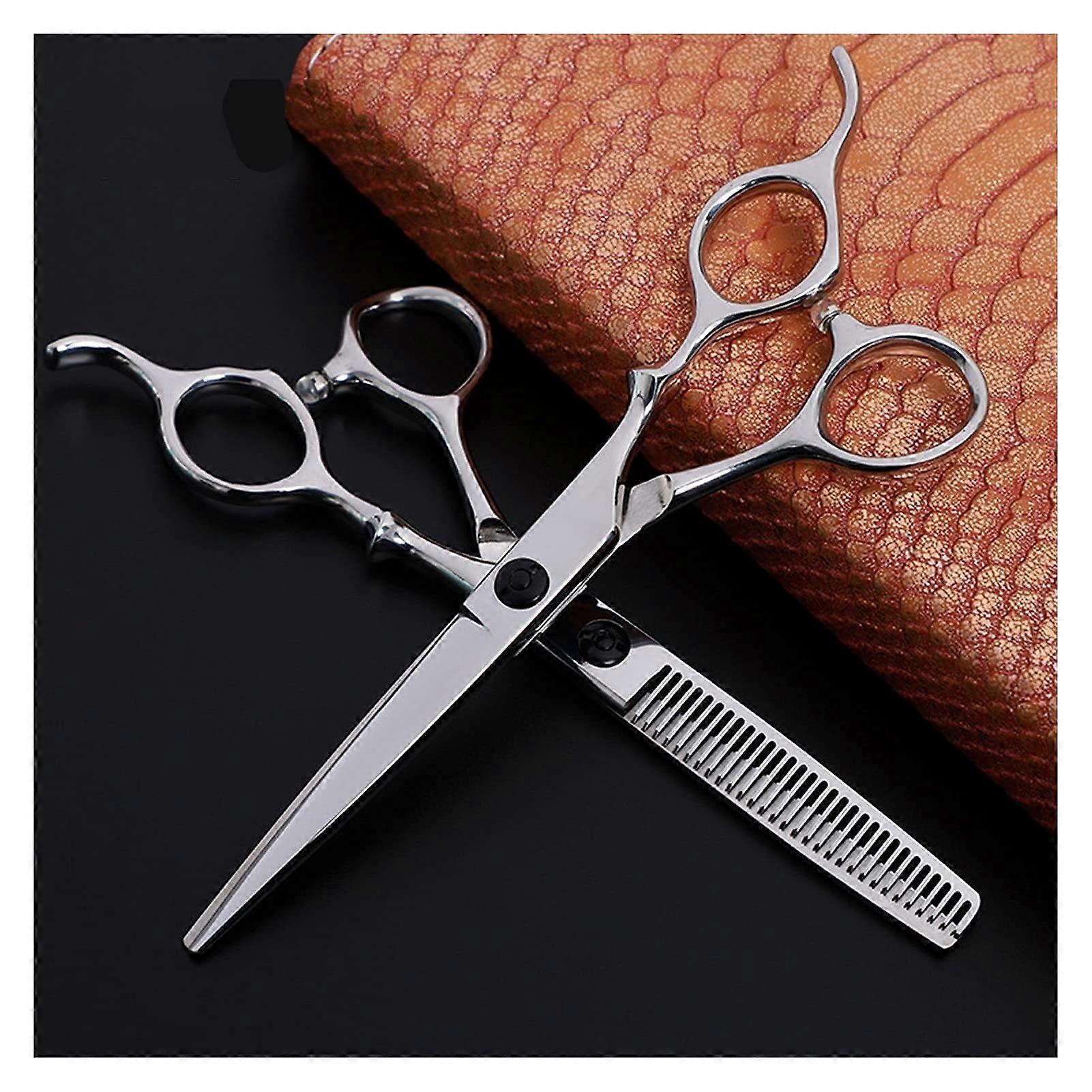 Hairdressing Scissors Set 6.0 Inch with Flat Mouth and High Knot Handle, Ideal for Ponytail Styling, Professional Use
