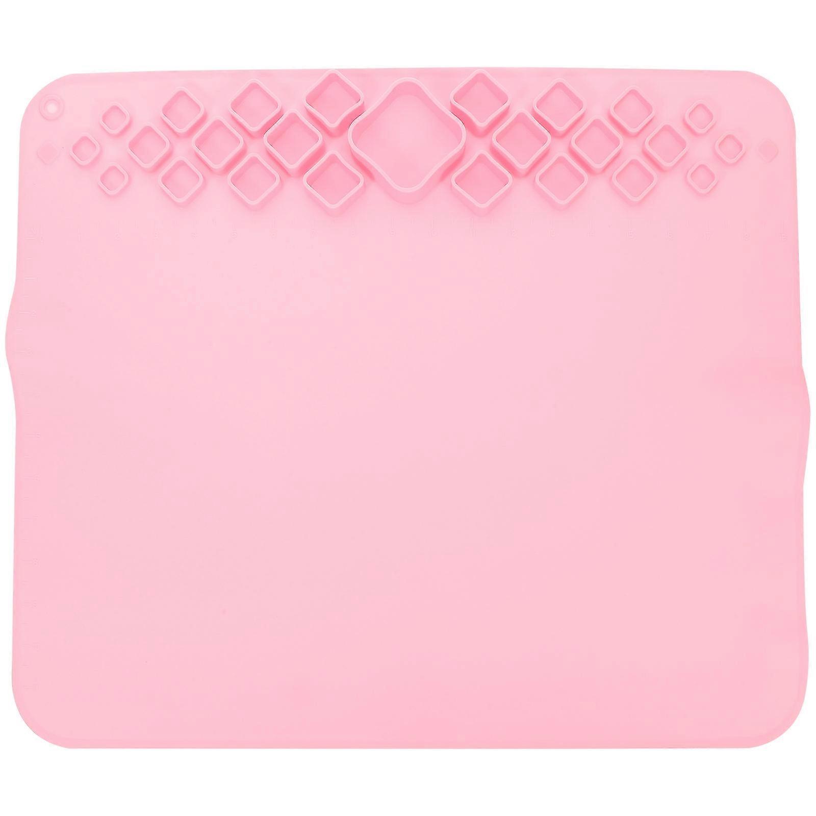 Silicone Mat For DIY Craft Multipurpose Table Use Pink 51.5X42cm Washable 1Set