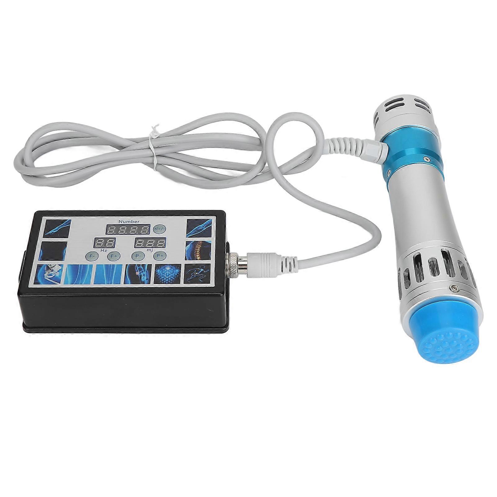 Electromagnetic Extracorporal Shock Wave Machine Deep Tissue Massage ESWT Shockwave Machine with 7 Heads Blue Handle 110‑