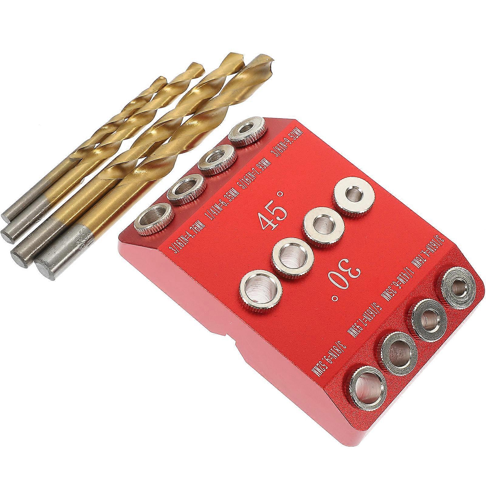 Handheld Fixture Set for Angled & Straight Drilling – Includes Drill Bit for Staircase & Furniture Projects – Durable & Versatile