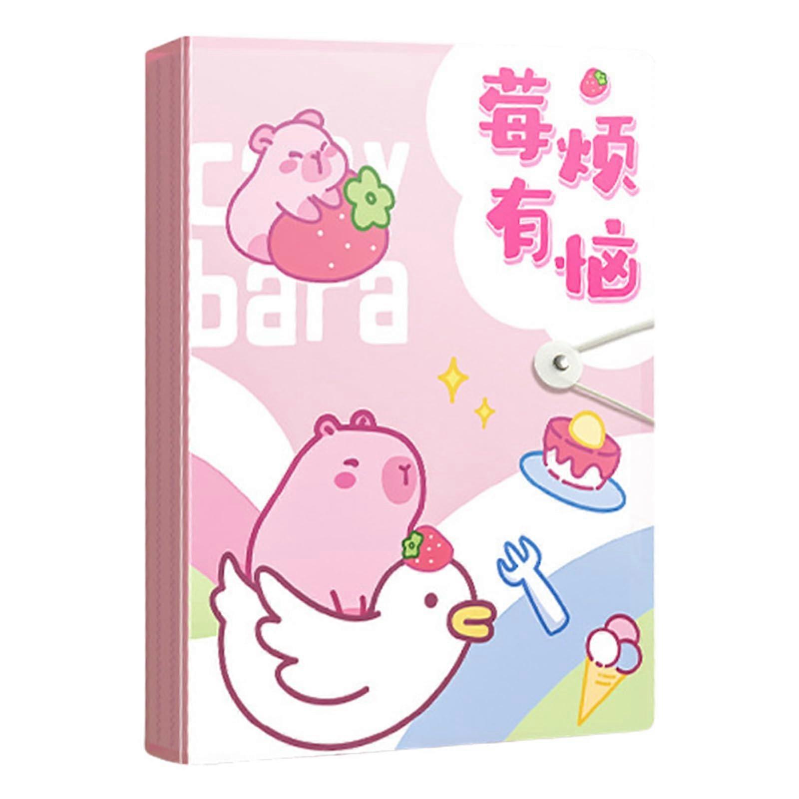 Portable Document Folder 30-Page Capacity Flying Strawberry Dolphin Pattern For School Office And Home