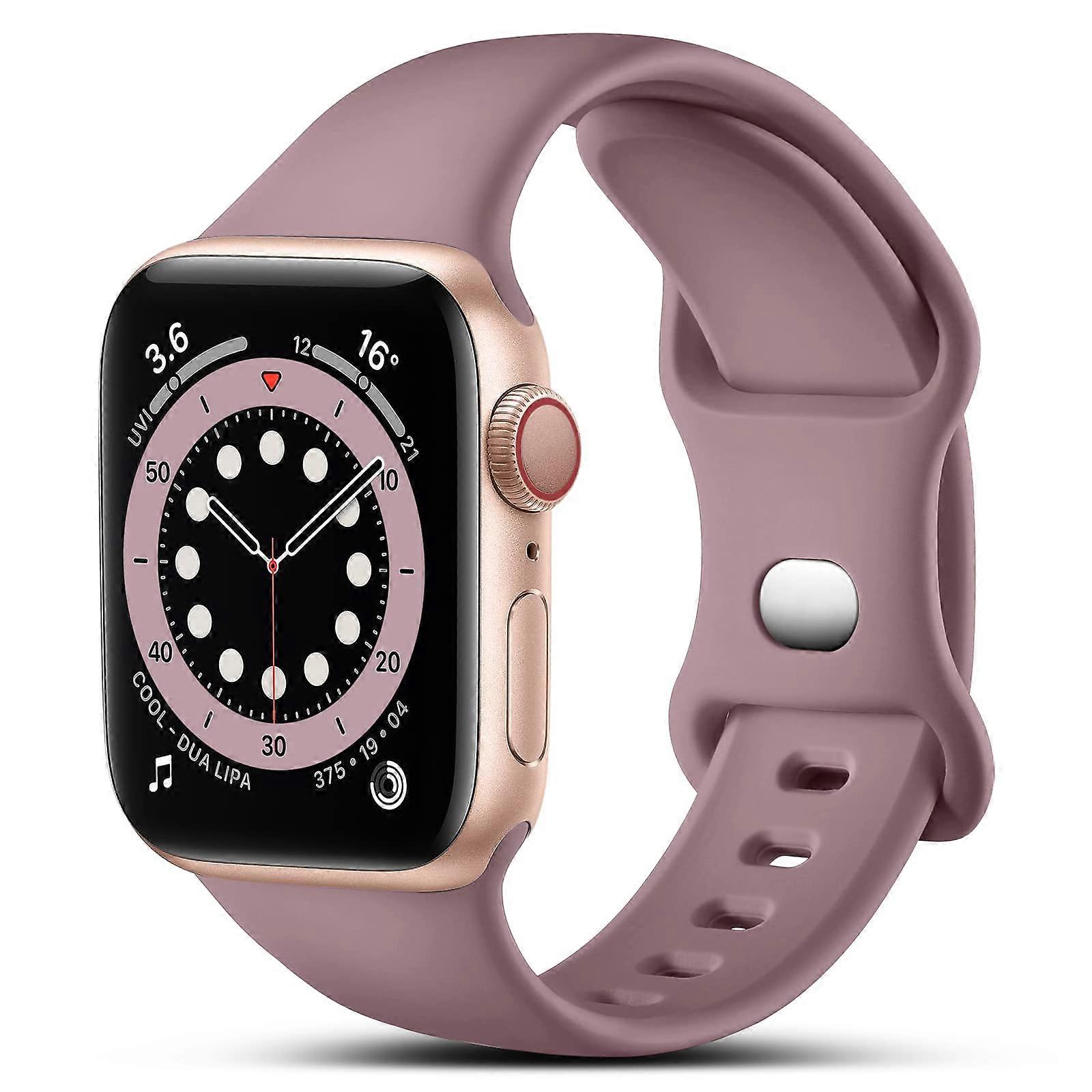 Compatible with Apple Watch Strap 41mm 40mm 38mm, Silicone Sports Bracelets for iWatch Series 101 SE, Smoke Purple 38mm/40mm/41mmS/M