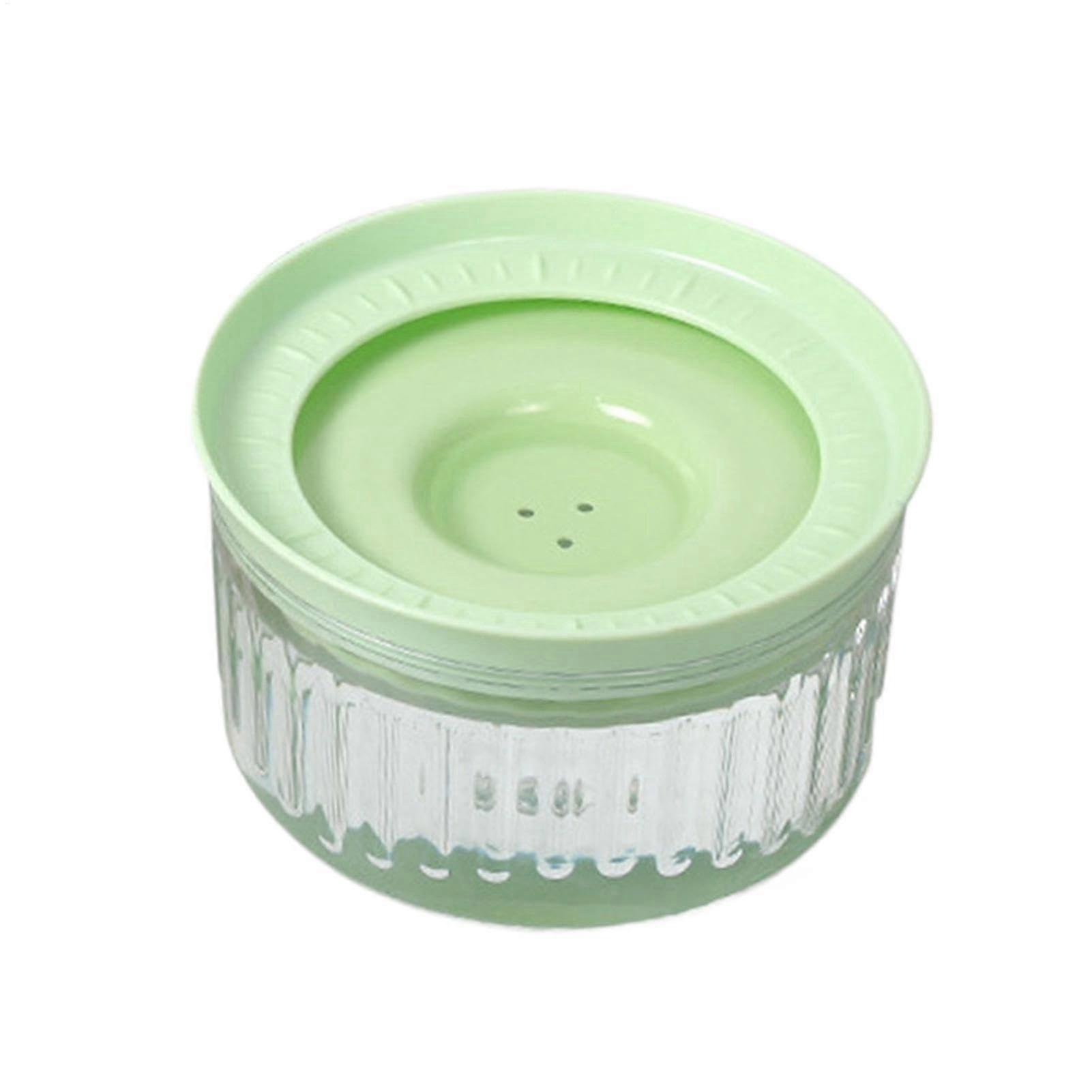 Cat Water Dispenser, 1800 ml, Splashproof, Removable, Slow Drinking Pet Bowl, Green