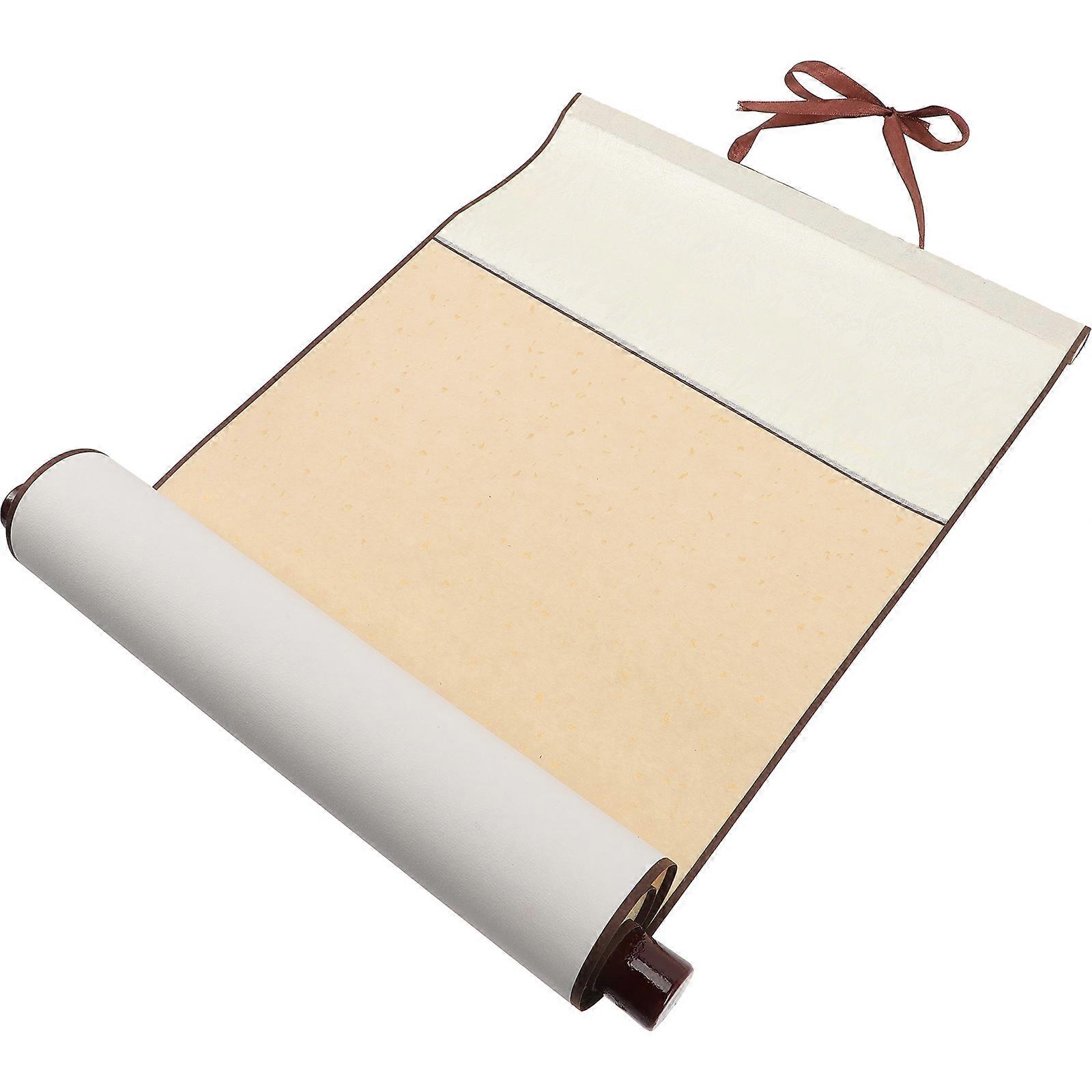 Aged Design Portable Scroll for Chinese Calligraphy, Writing, and Art Display – Multi Use Blank Paper Scroll for Beginners and Versatile Use