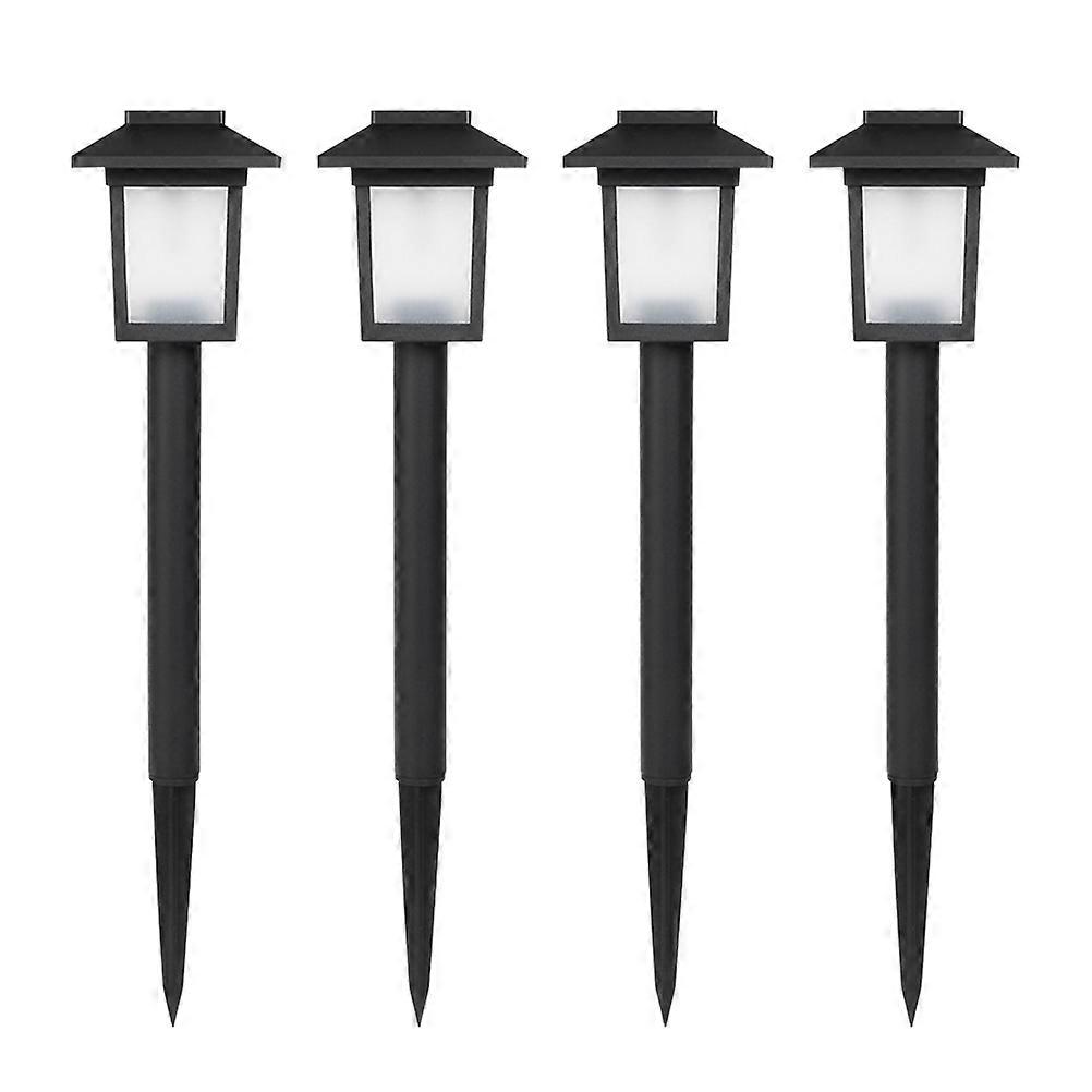 Solar Powered Lawn Lamps For Outdoor Use In Yard Pathway Square Shape 4Pcs