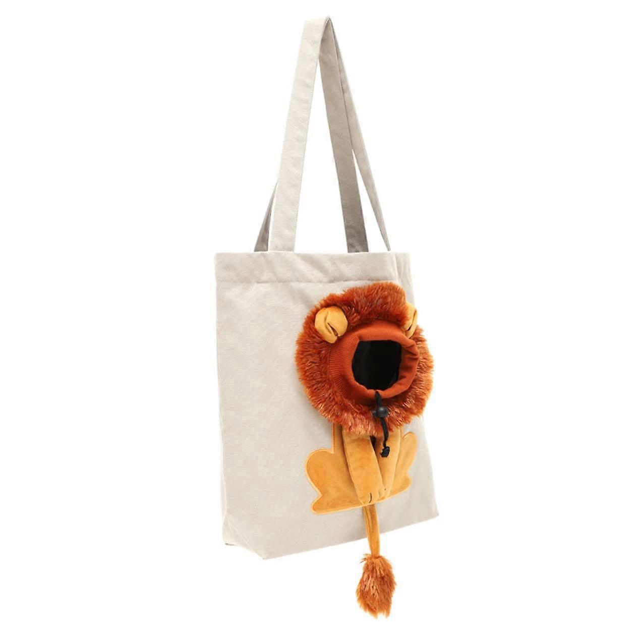 Portable cat carrier bag Lightweight breathable cotton canvas Adjustable white