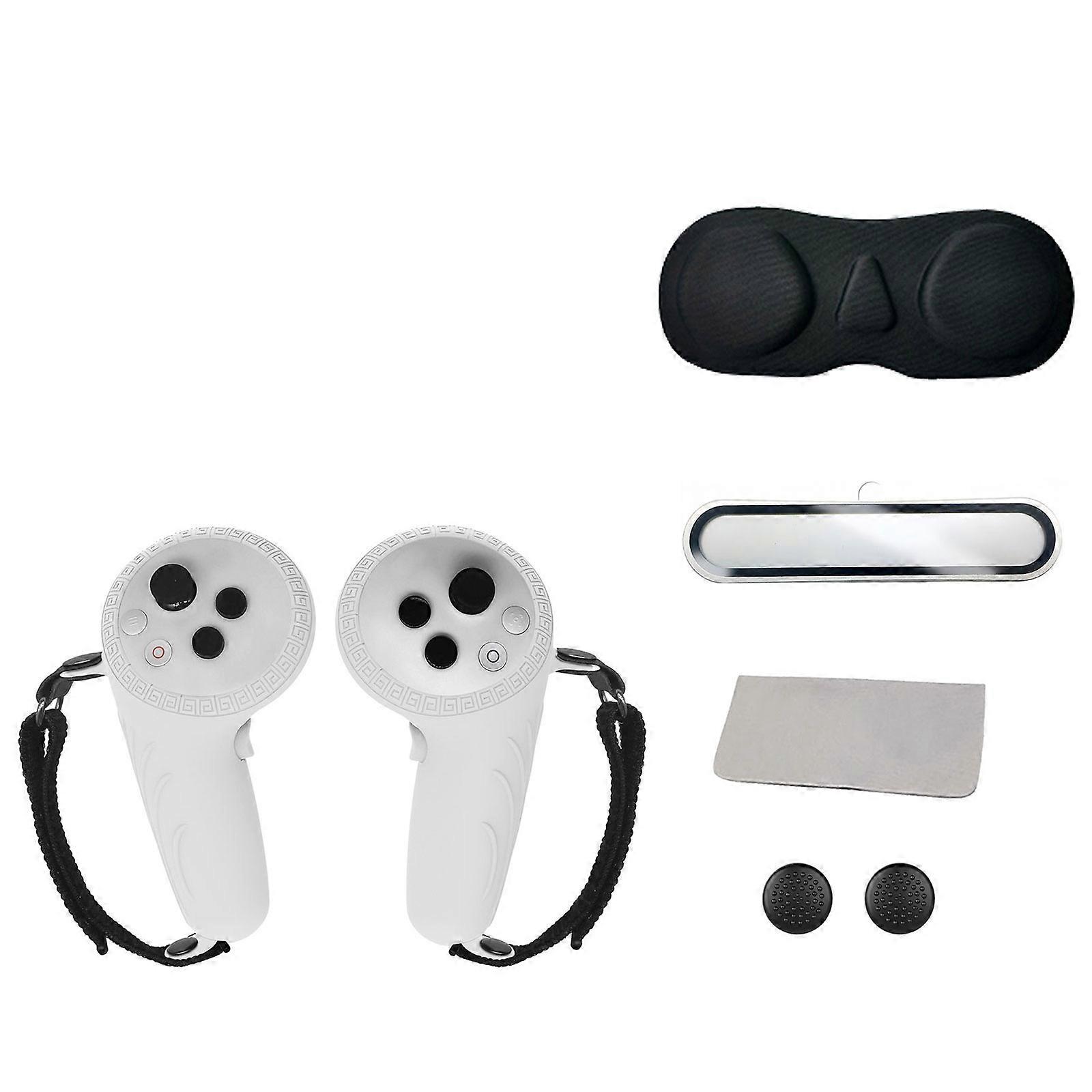 Silicone Sleeve and Lens Film for PICO4 Ultra VR Controllers, Precisions Fit Design light white gray