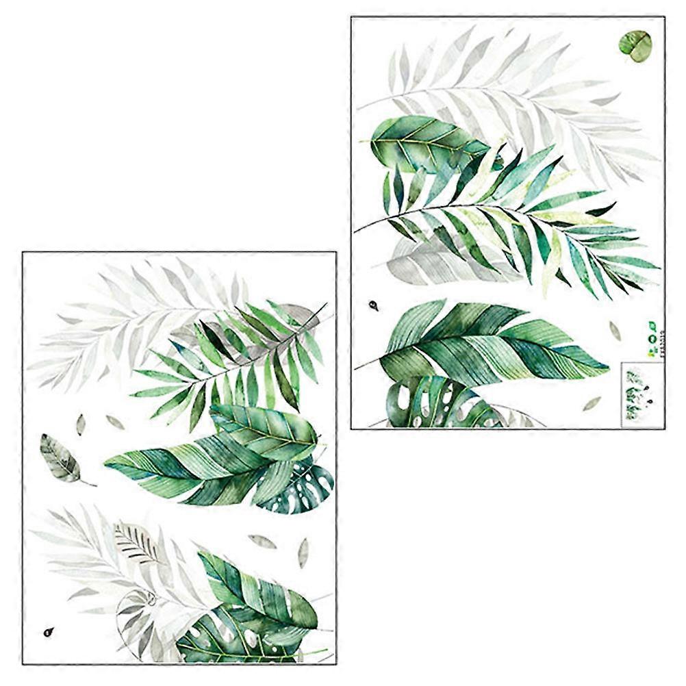 Removable Wall Sticker Creative Plant Pattern Decorative Wall Decal For Living Room 2Pcs