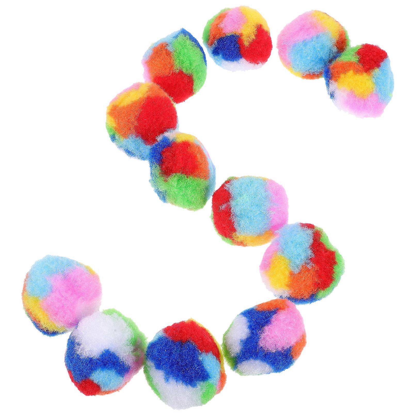 Rolling Cat Toy Kitten Balls Curiosity Stimulation Exercise Interaction Improvement Assorted Color Plush 20Pcs