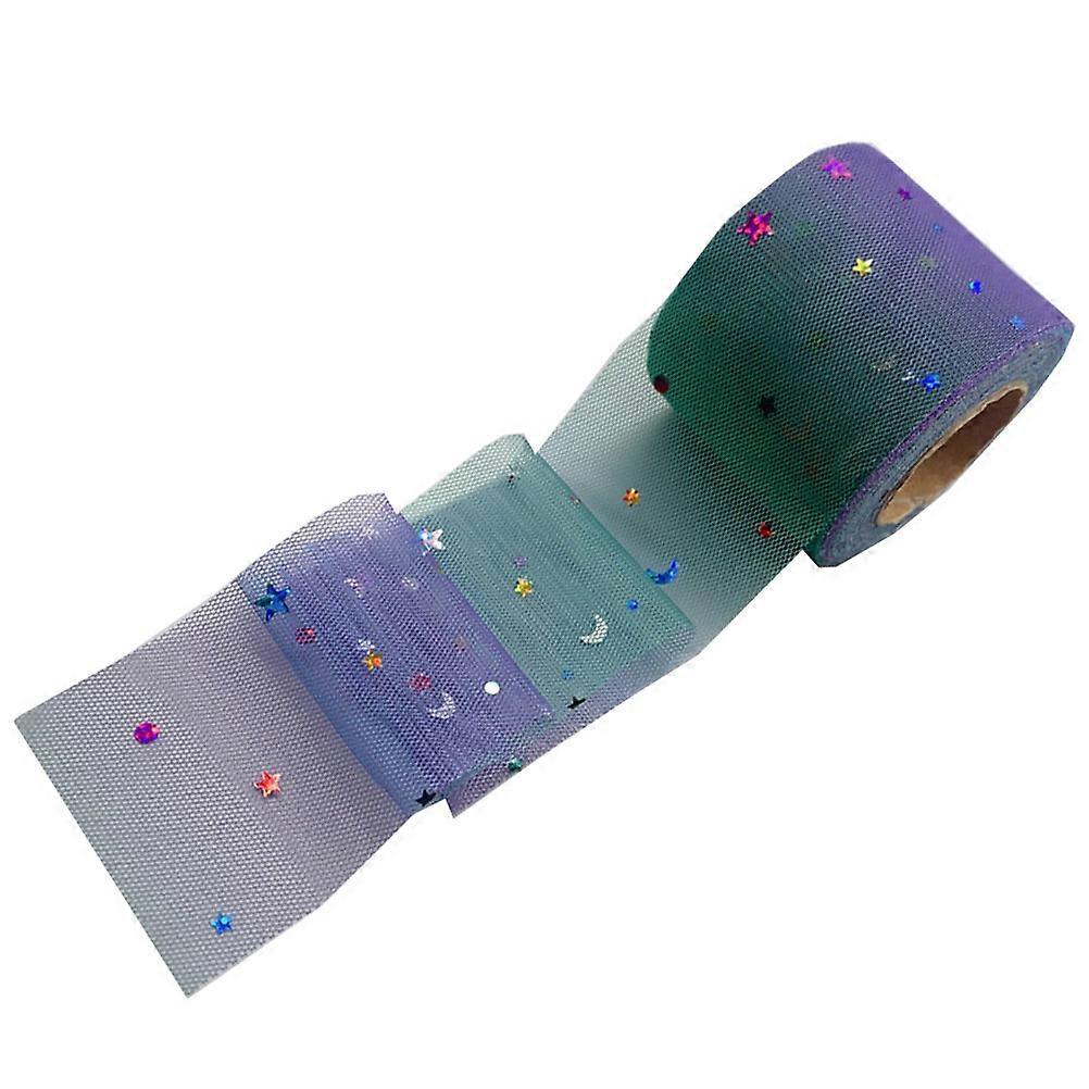 Purple Gauze Strap for Decoration with Star Moon Sequins Design Lightweight Durable 6cm