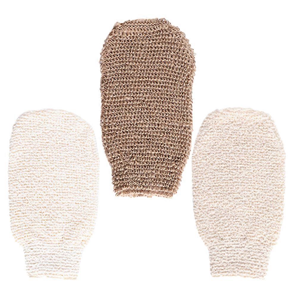 Scrubbing Gloves For Body Exfoliating Mitt For Use Plant Fibre 21.00X13.00X0.80CM Skin Cleansing 3Pcs