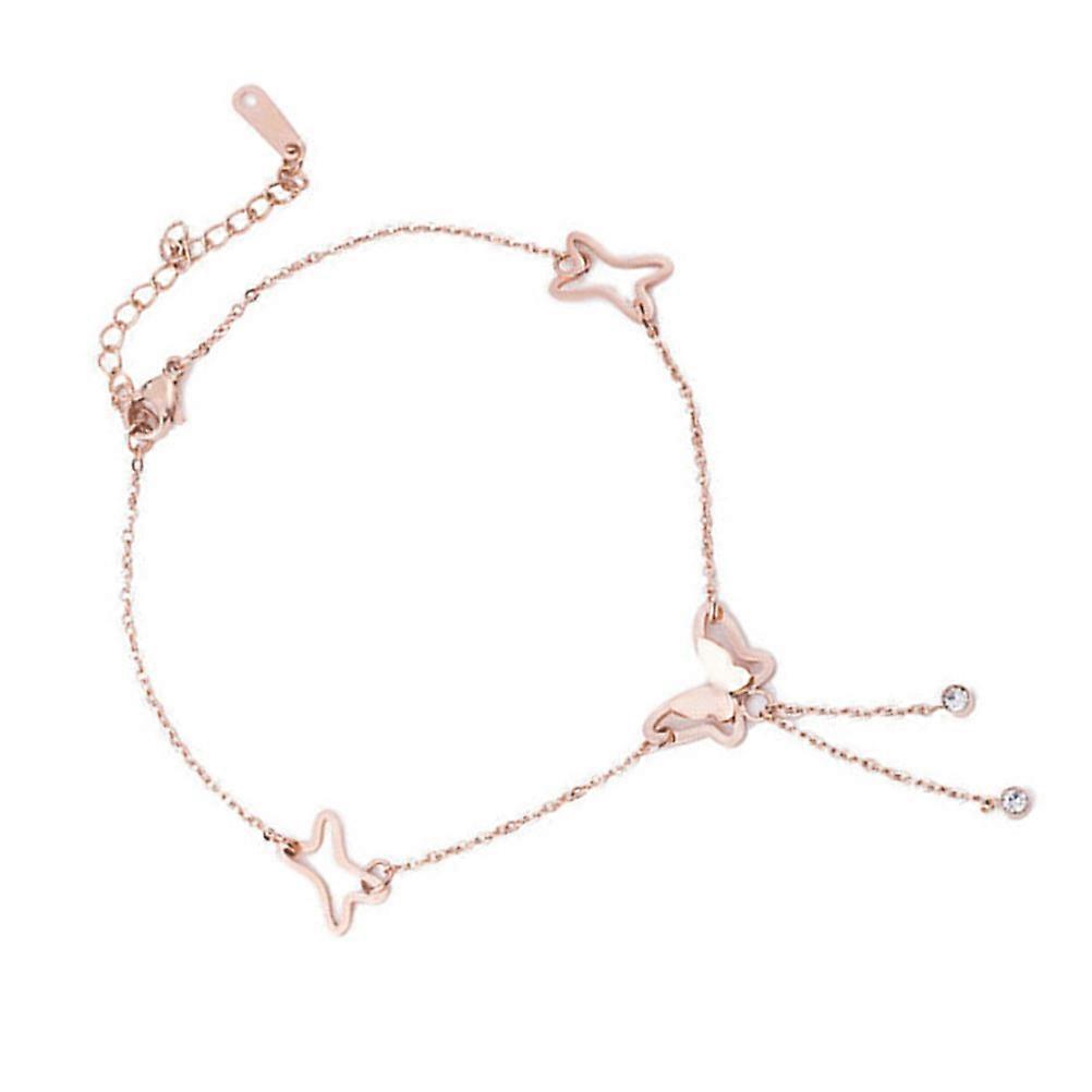 Kadınlar ve Kızlar için Altın Titanyum Çelik Ayak Halbileği Dayanıklı Ayarlanabilir Ayak Takı Hediye 8.5 İnç