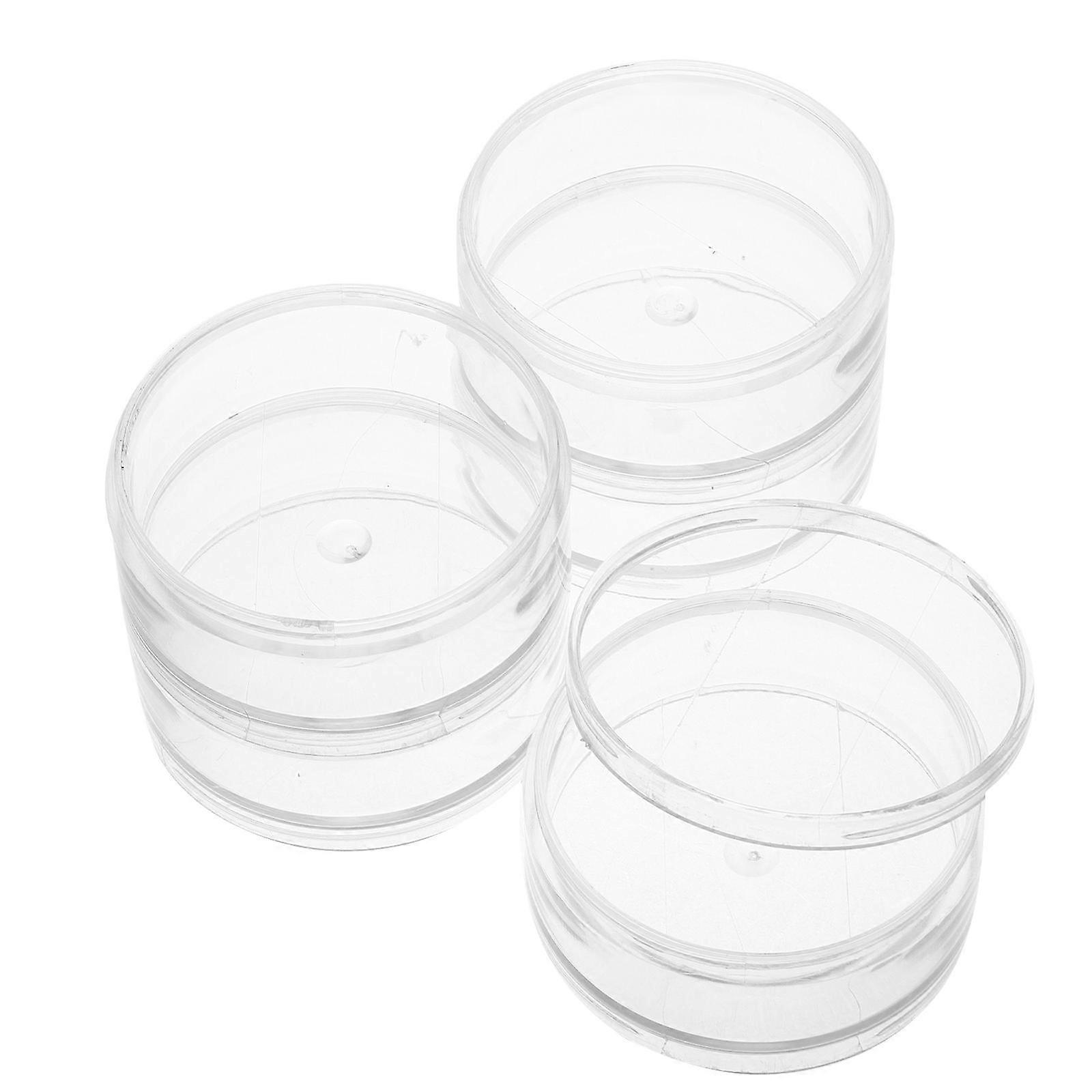 Round Clear Box For Jewelry Parts Small Items Storage Convenient Organization Home Users Business Owners 13.50X7.00X7.00CM Plastic Transparent 1Set
