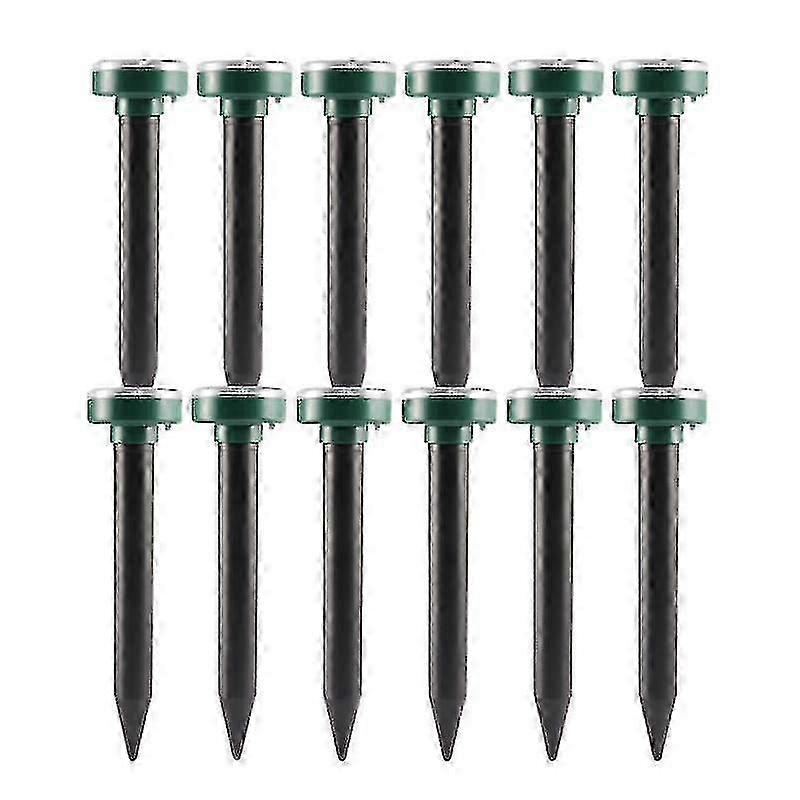 12 Packs Outdoor Solar Ultrasonic Vibration Repeller Snake Repeller Mole Electronic Snake Repeller   -Sy12PCS Round SZRH A-W