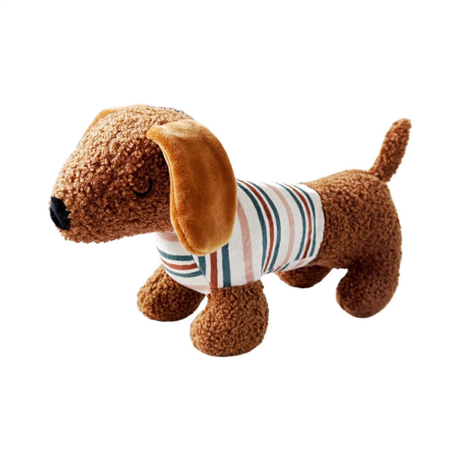 Squeaky Dog Toy Plush Chew Toy Dachshund Shape Interactive Play Tool 30 x 12 x 17 cm Small Pets Training Device