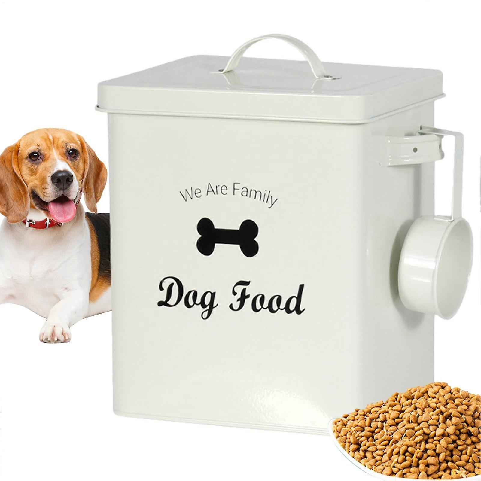 Cat Food Storage Bucket 3L Sealing Metal Pet Food Container With Lid And Scoop Moisture-Proof