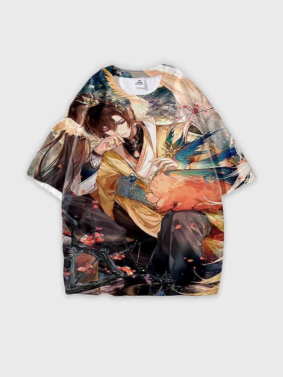 T-shirt round neck Role Pattern loose short sleeve E3233