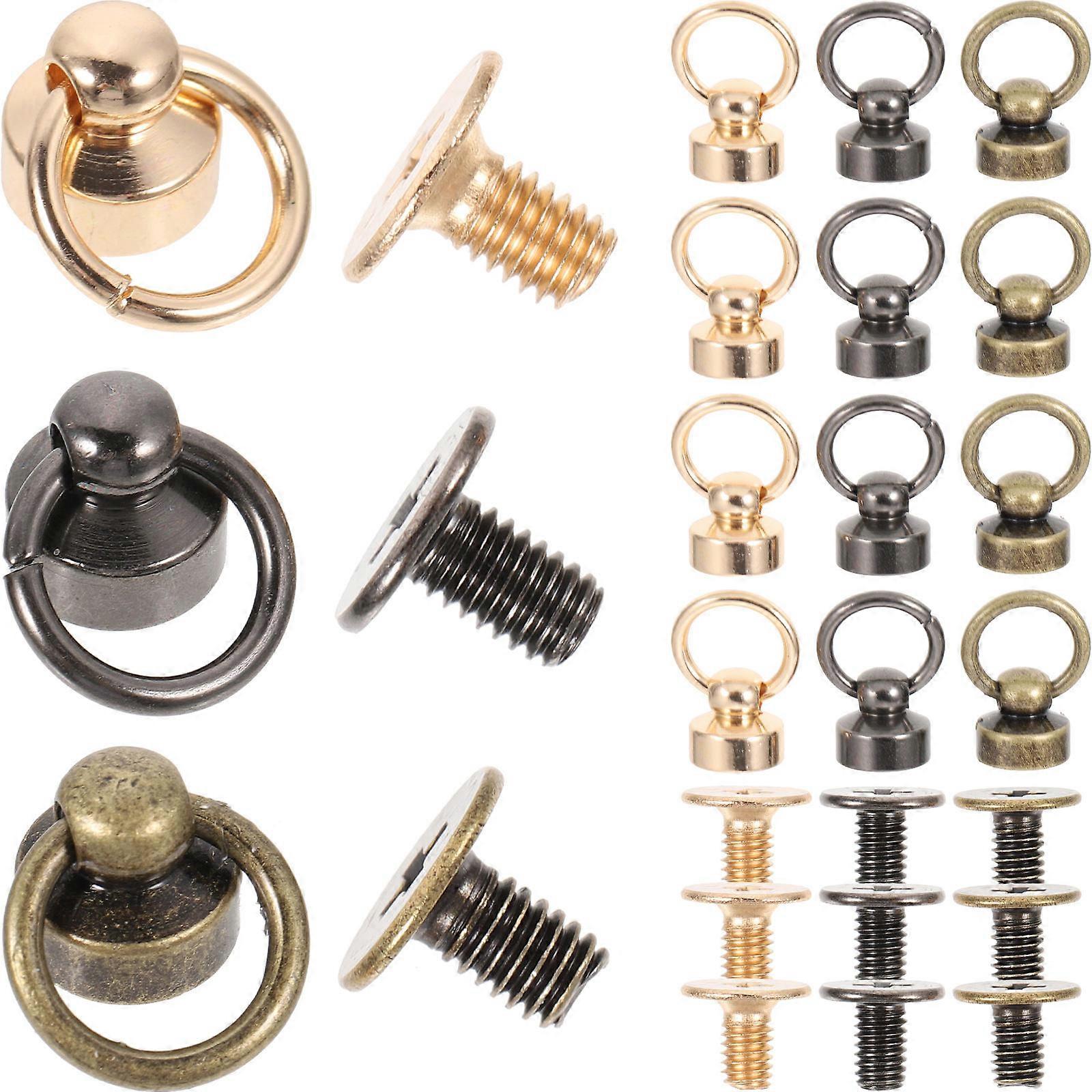 Round Head 60Pcs Metal Rivet Studs For Leather Clothes And Craft Items In Assorted Color With DIY Functionality