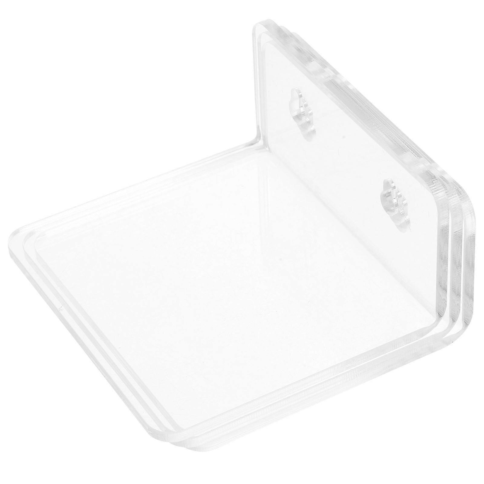 1 Set Wall Bonsai Rack Clear Acrylic Shelf for Plants Adhesive Flower Pot Rack Planter