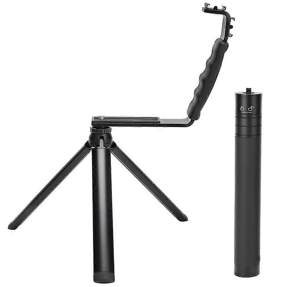Handheld L&#8209;Shaped Bracket Stabilizer Tripod Extension Rod Kit for DJI OM 4/Osmo Mobile 2 3