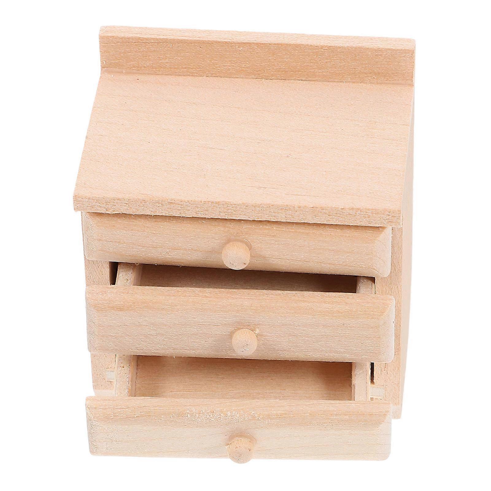 Beige Miniature Cabinet Decoration with Smooth Surface and Fine Craftsmanship for Photo Props and Home Decor 1:12