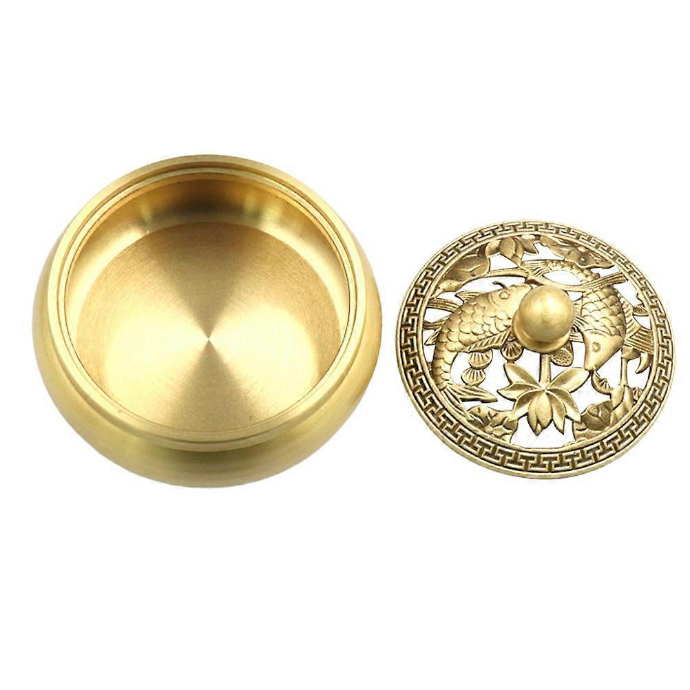 Yellow Brass Aroma Burner for Home Decor with Delicate Details and Traditional Style 6.5 x 4.3 x 3.1 inches