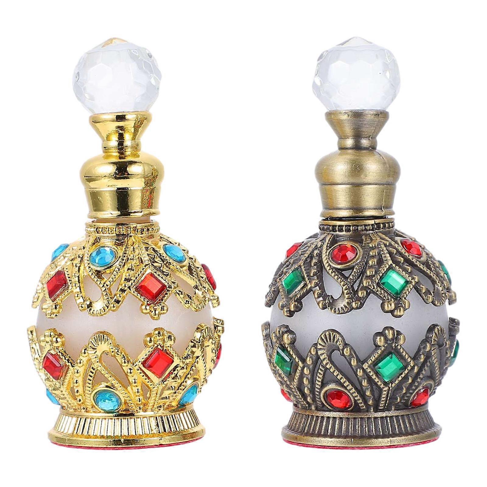 2pcs Empty Glass Perfume Bottles Essential Oil Storage Containers 15ml
