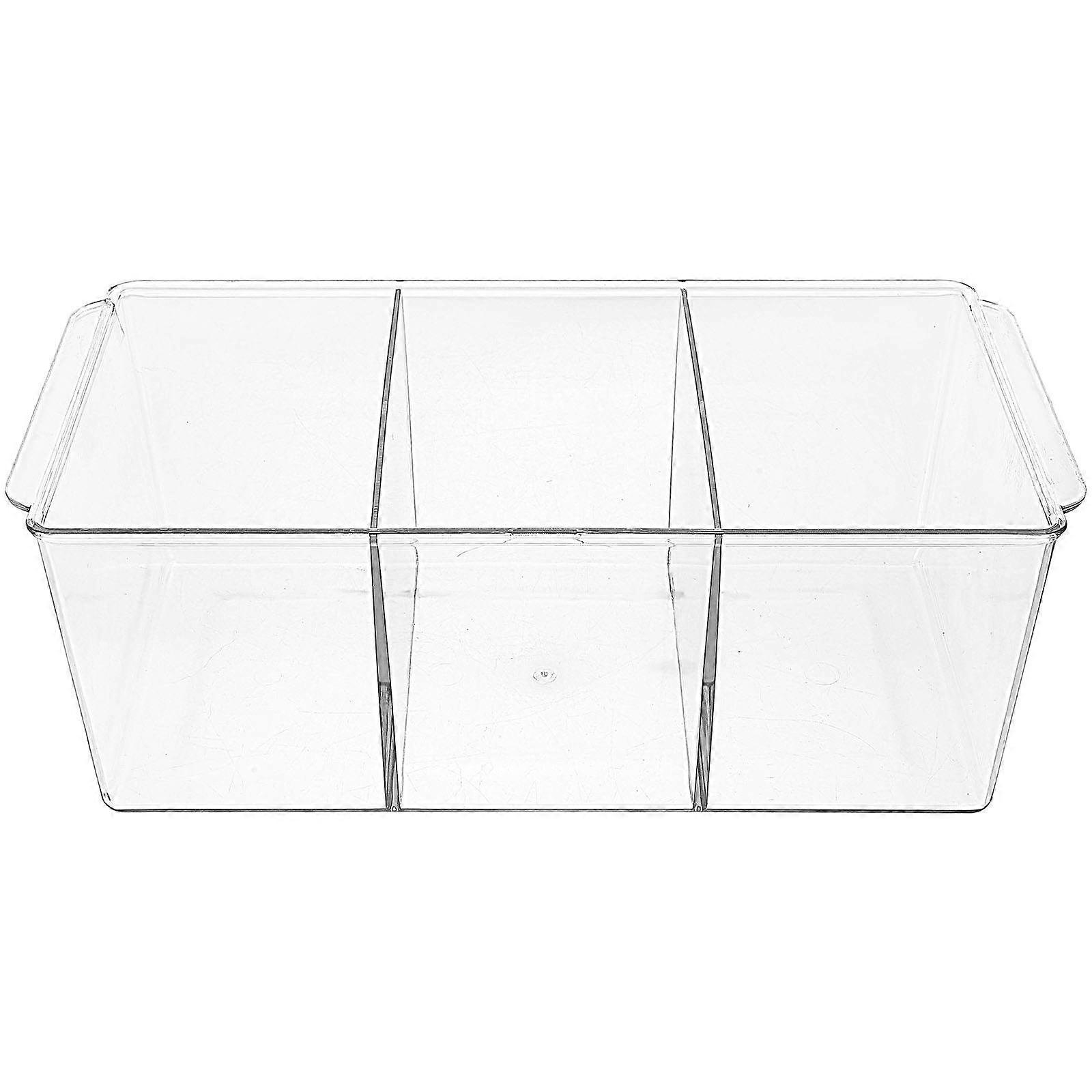 Transparent Plastic Makeup Organizer with Multi-grid Storage for Desktop Use Keeps Space Tidy 7.5 x