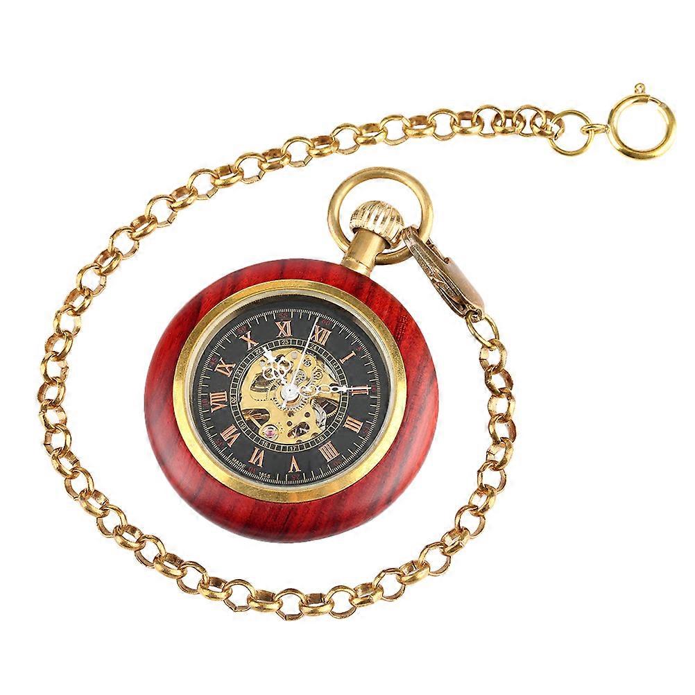 Antique Pocket Watch with Chain and Roman Numerals for Decor Use Sturdy Alloy Material Multi Color