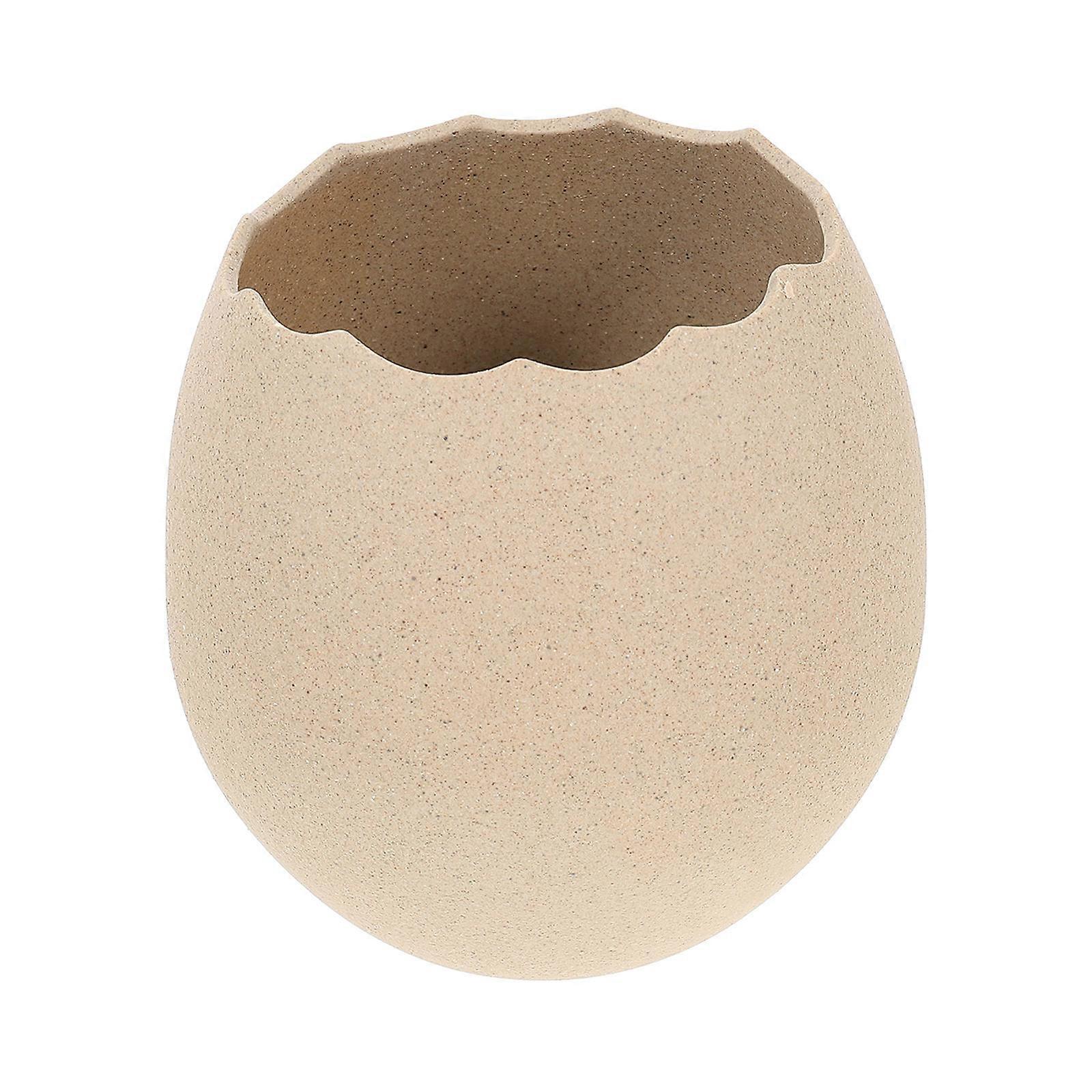 Khaki Ceramic Storage Container with Shape for Dessert Flowers and Plants 4.5"x3.2"