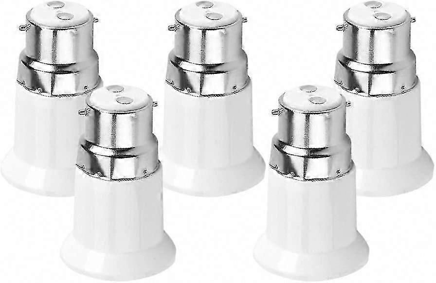 B22 to E27 Light Bulb Socket Converter Adapter, 5 Pcs Safe Non-Fire Hazard Lamp Base Guide