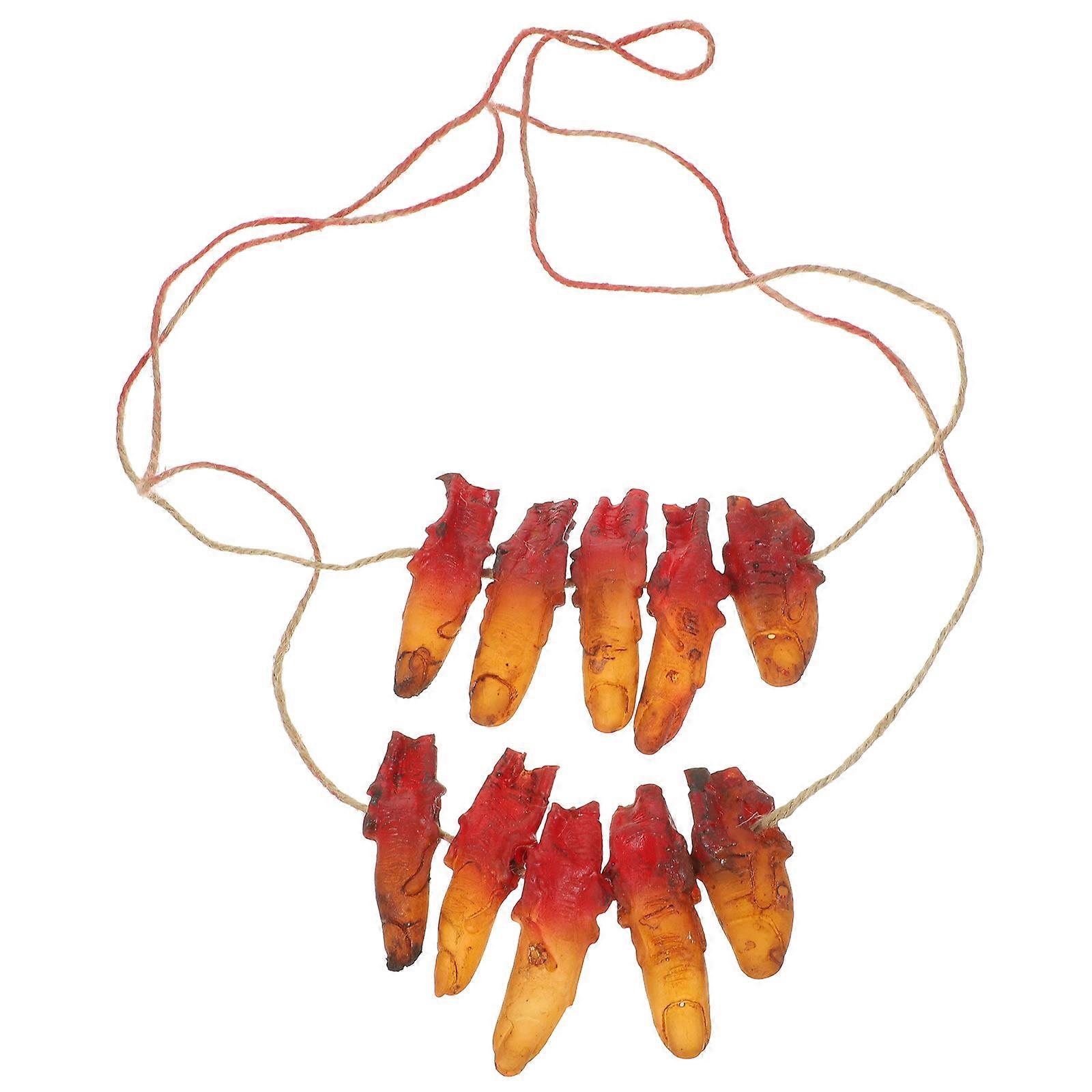 Authentic Halloween Broken Finger Necklace PVC Crafted For Men Women Kids 2Set