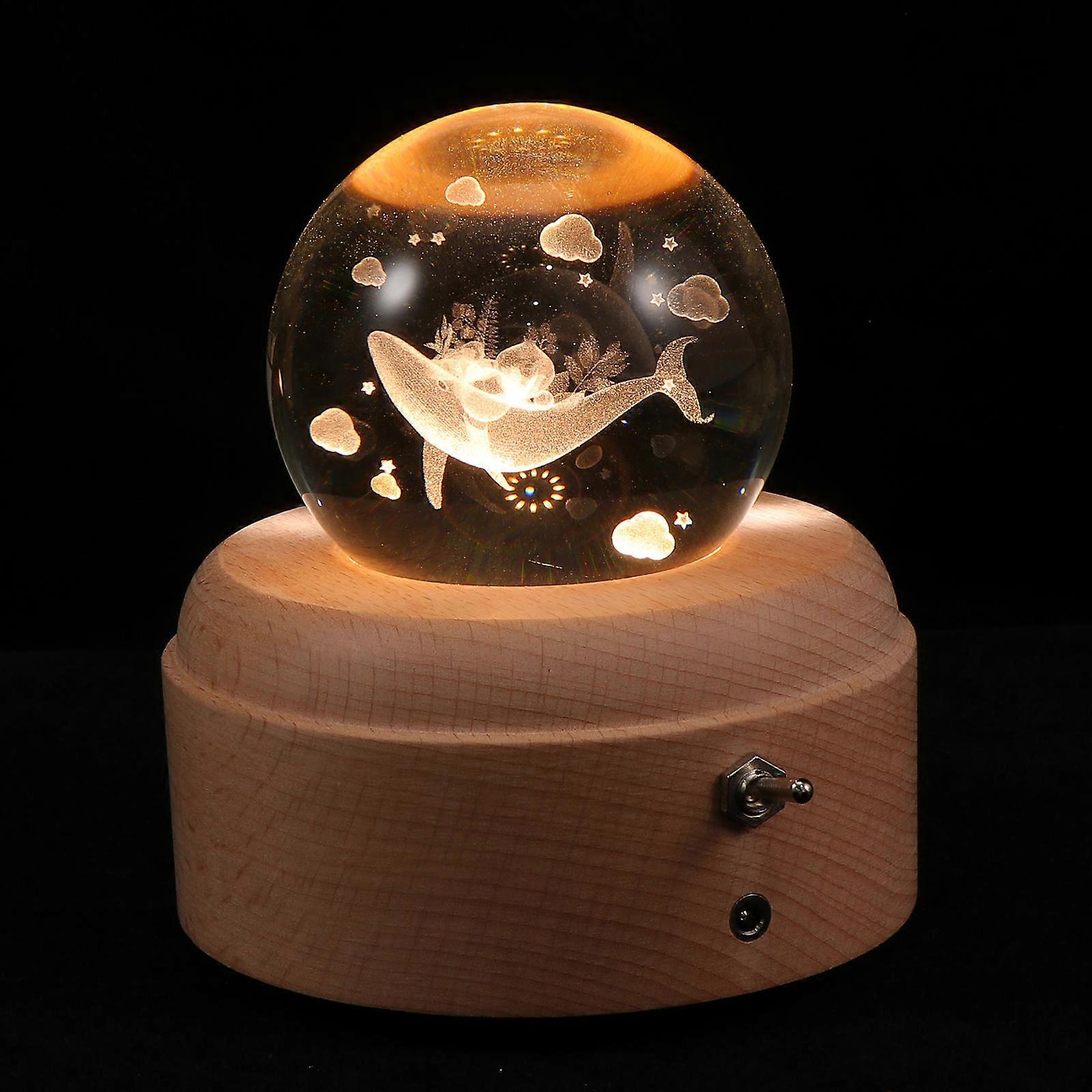 Crystal Ball Music Box Projection Light Home Decoration For Family 1 Set Unique Decorative USB Interface