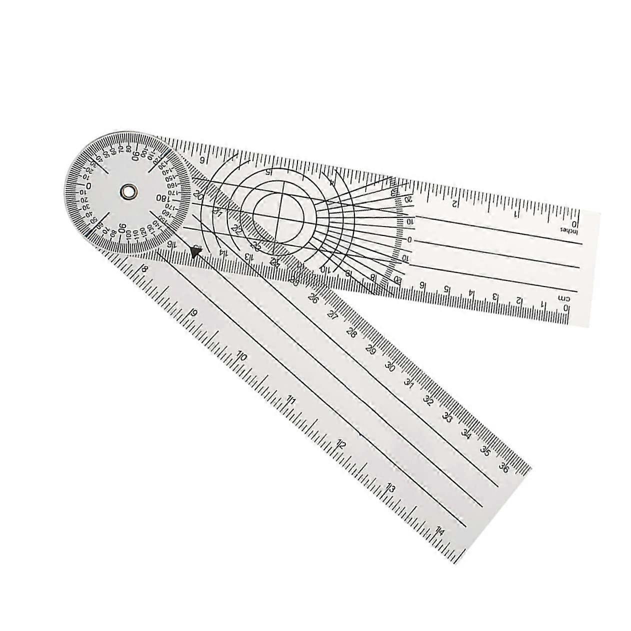 360 Degree Medical Goniometer Protractor Transparent Angle Ruler for Precise Motion Range Measurement in Patient Rehabilitation