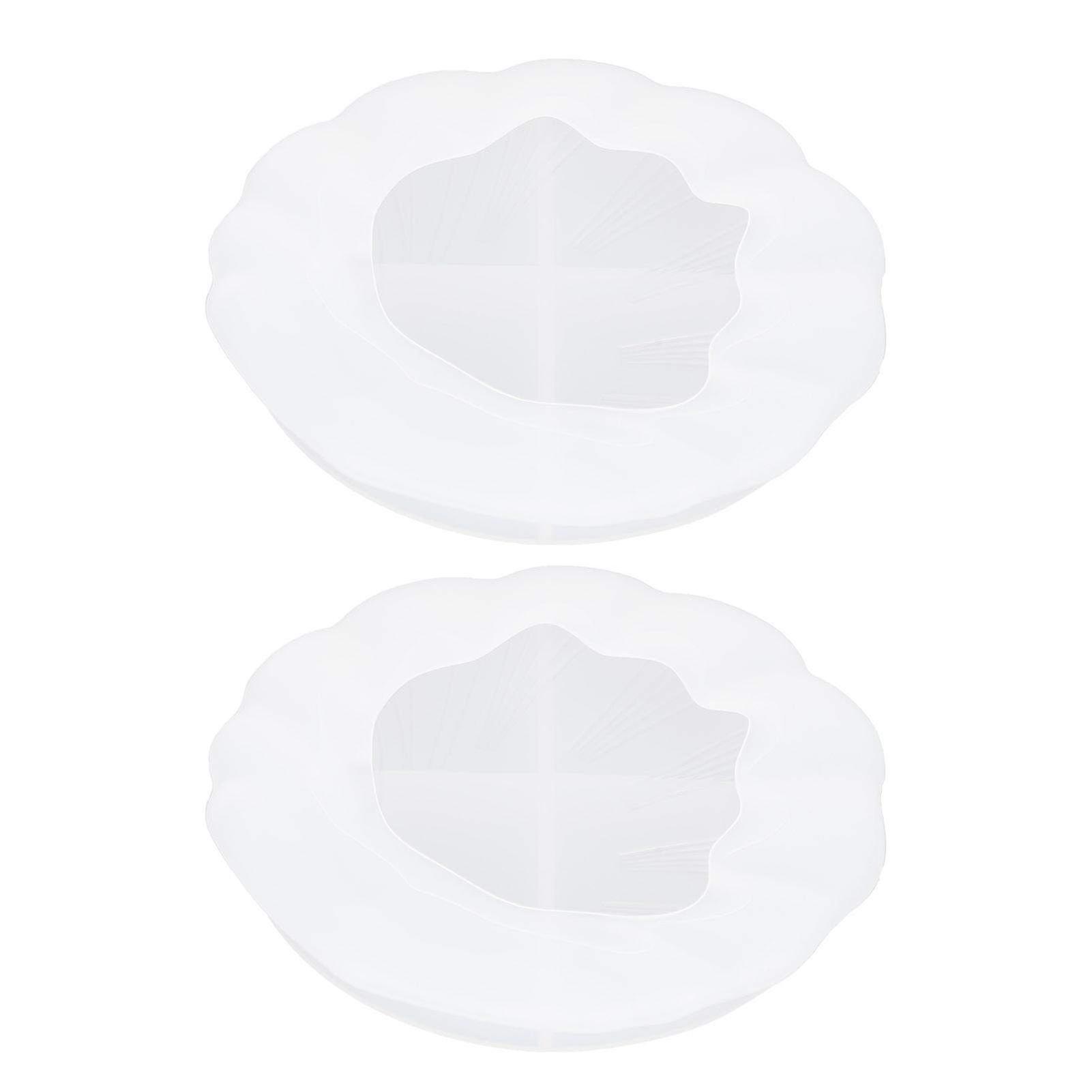 2 Pcs Epoxy Resin Casting Mould - DIY Silicone Saucer Plate with Leaf Texture & Mirror Surface for Craft Projects