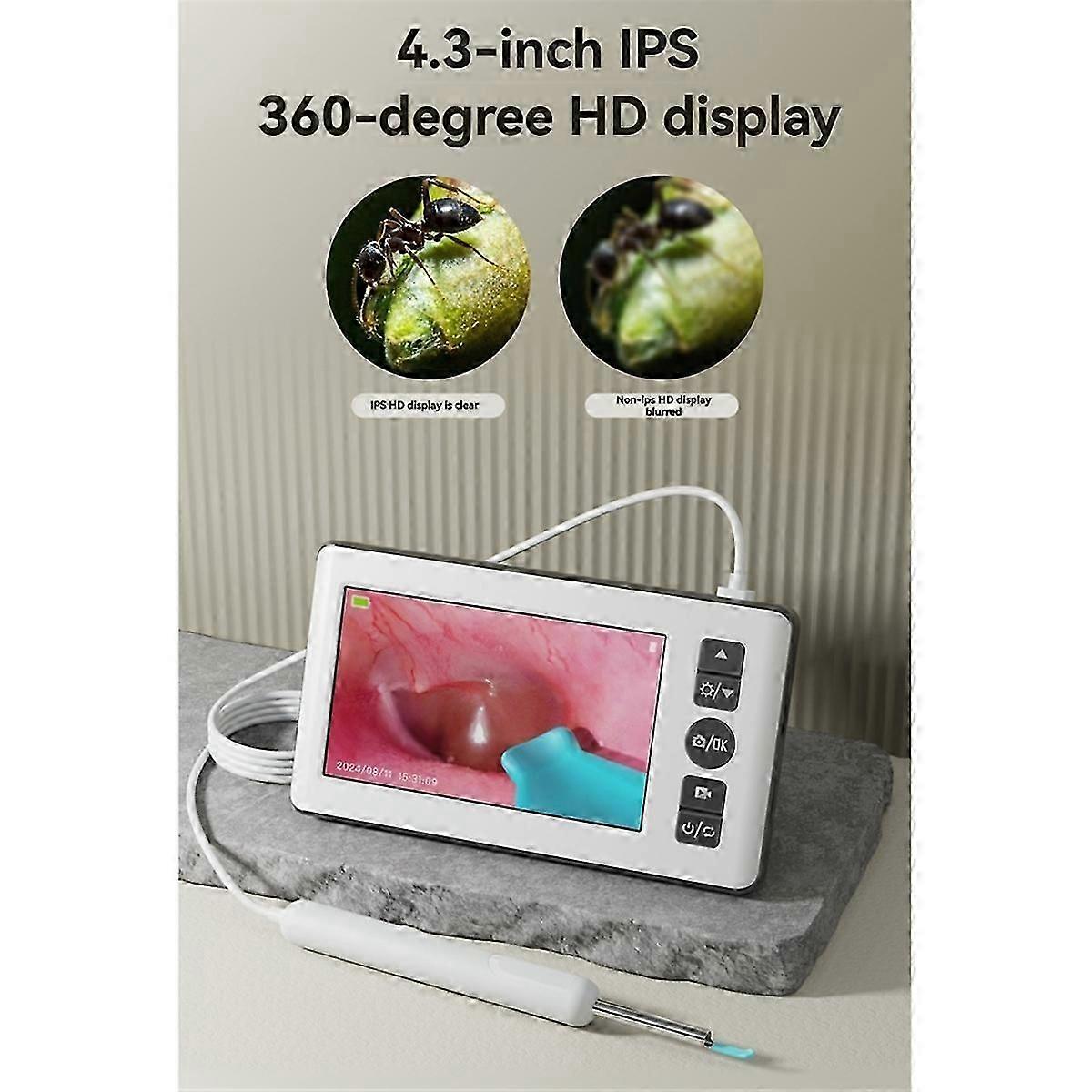 Digital Otoscope with 3.5mm Ear Scope Camera with 6 Lights 1080P