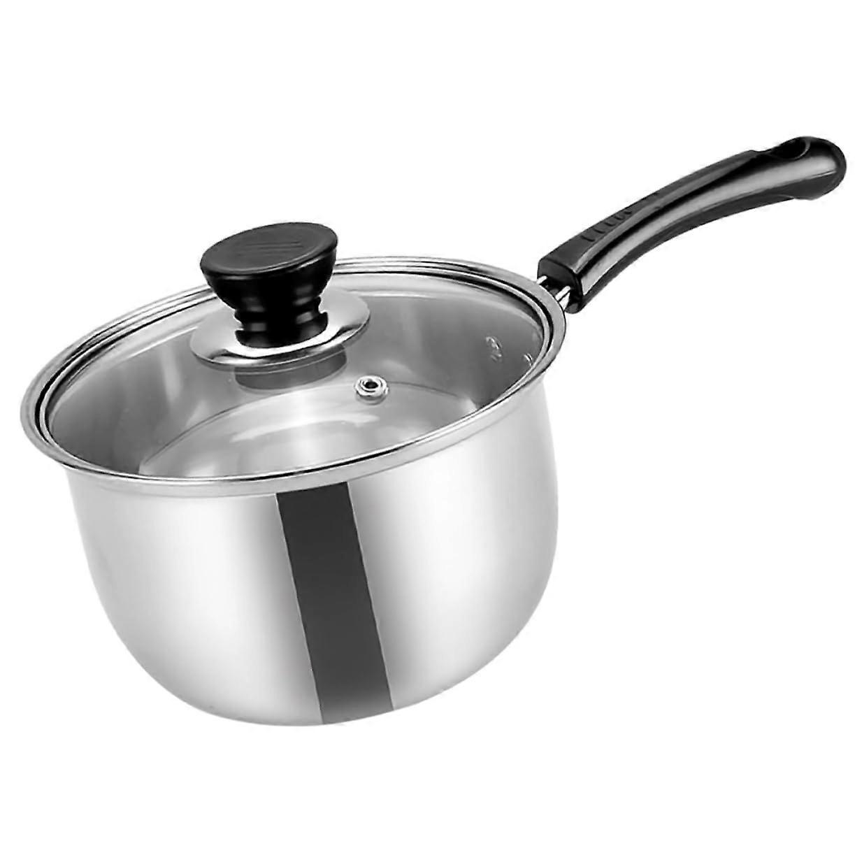 Stainless Steel Soup Pot Cookware Set 30x12x8 CM Mini Sauce Pot with Handle Non-Stick Pan and Spatula for Household Use