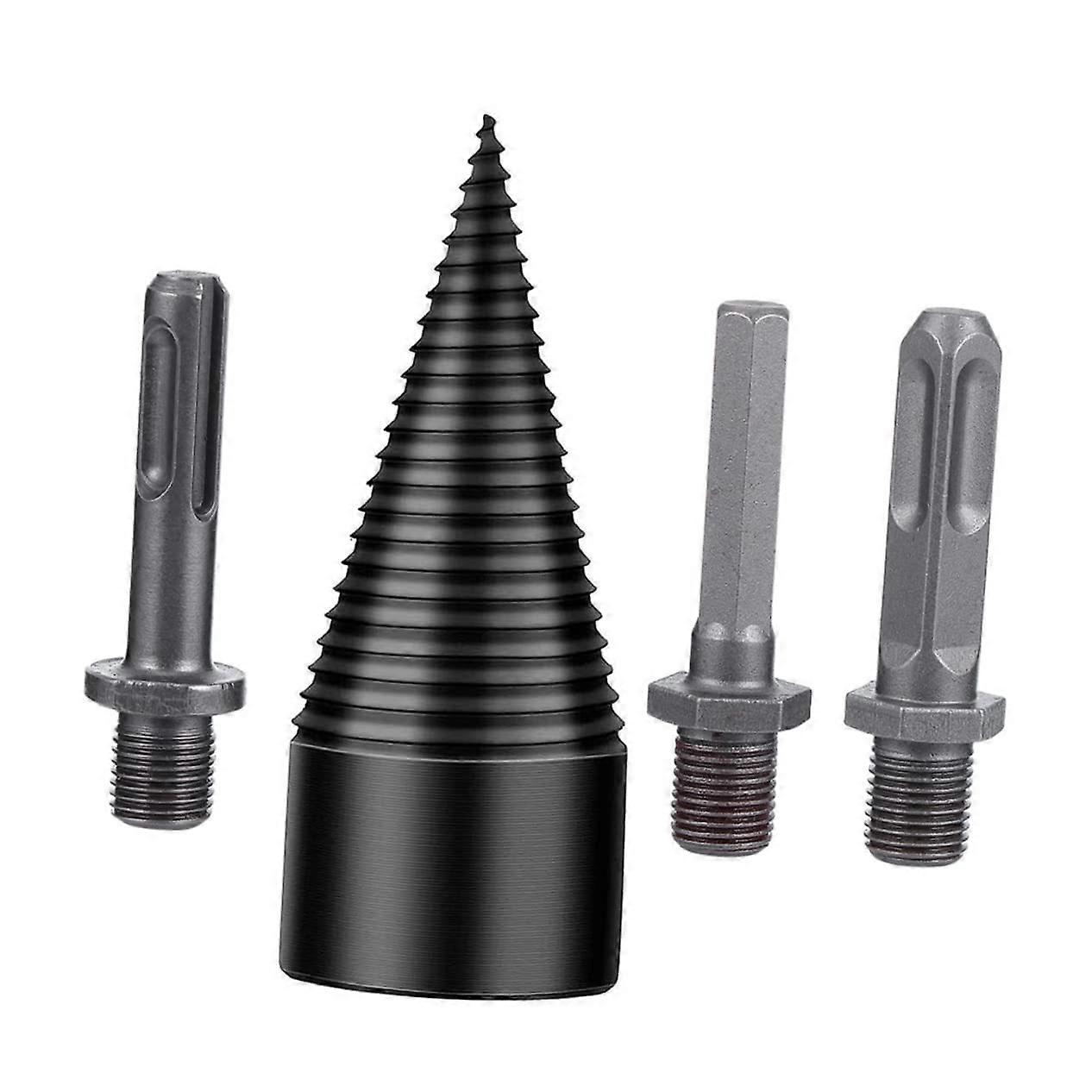 HSS Wood Splitting Drill Bit Set for Electric Drill, Includes 45 Bits and 3 Handles, Ideal for Firewood and Logs
