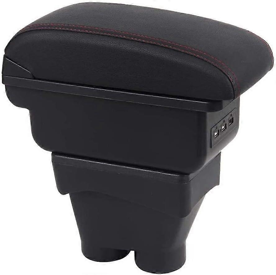 Car Armrest Box Ford C-Max 2017 Centre Console Storage Organizer, PU Leather, Armrest Accessories, Black