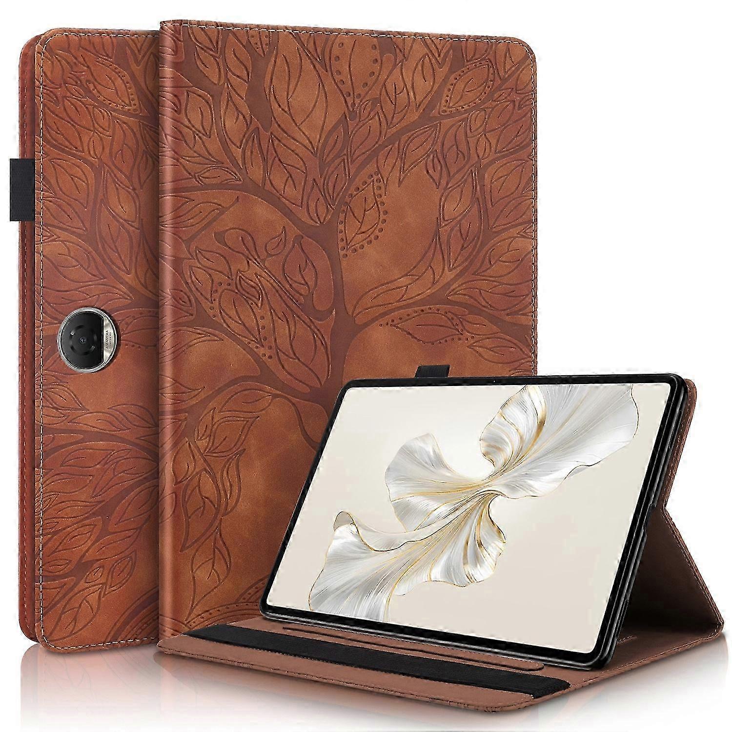 A Tree Life Series Embossed Leather Tablet Case.