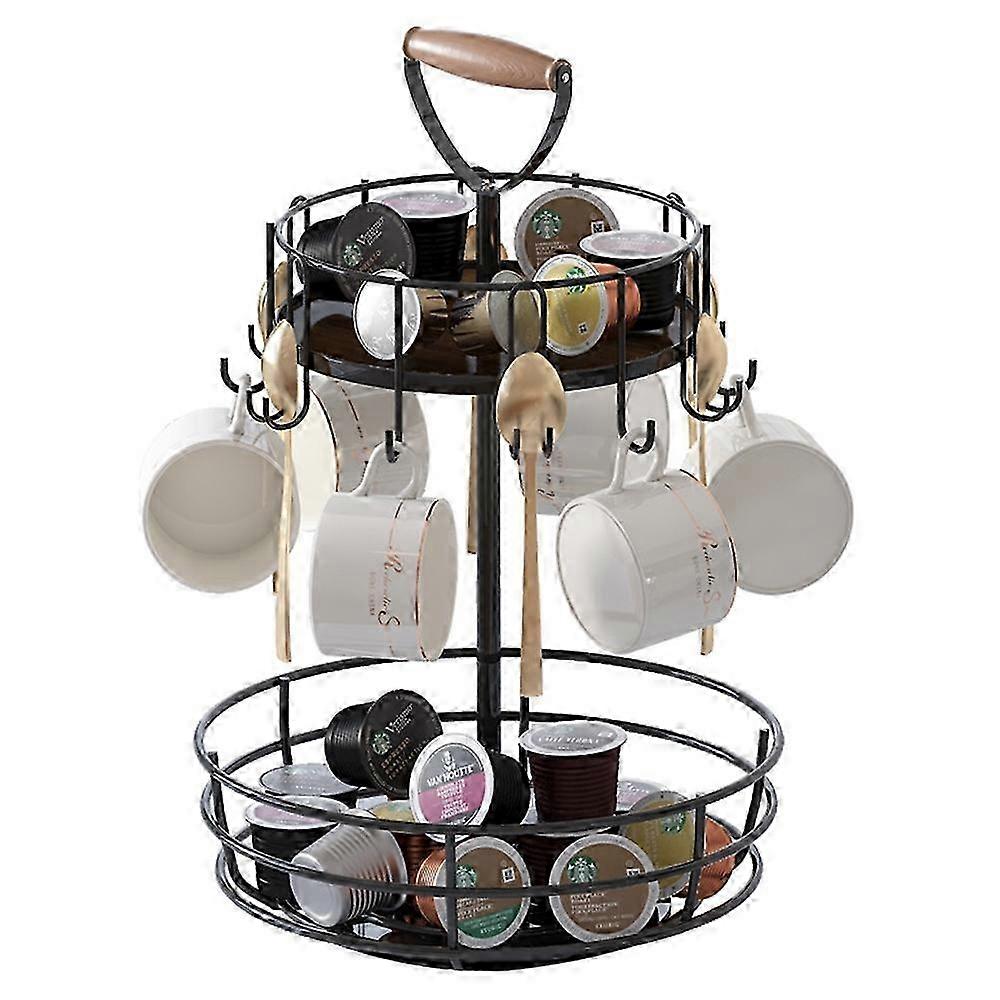Home Living Room Coffee Mug Rotation Rack Coffee Cup Holder Countertop Drying Rack (With Handle) 2025