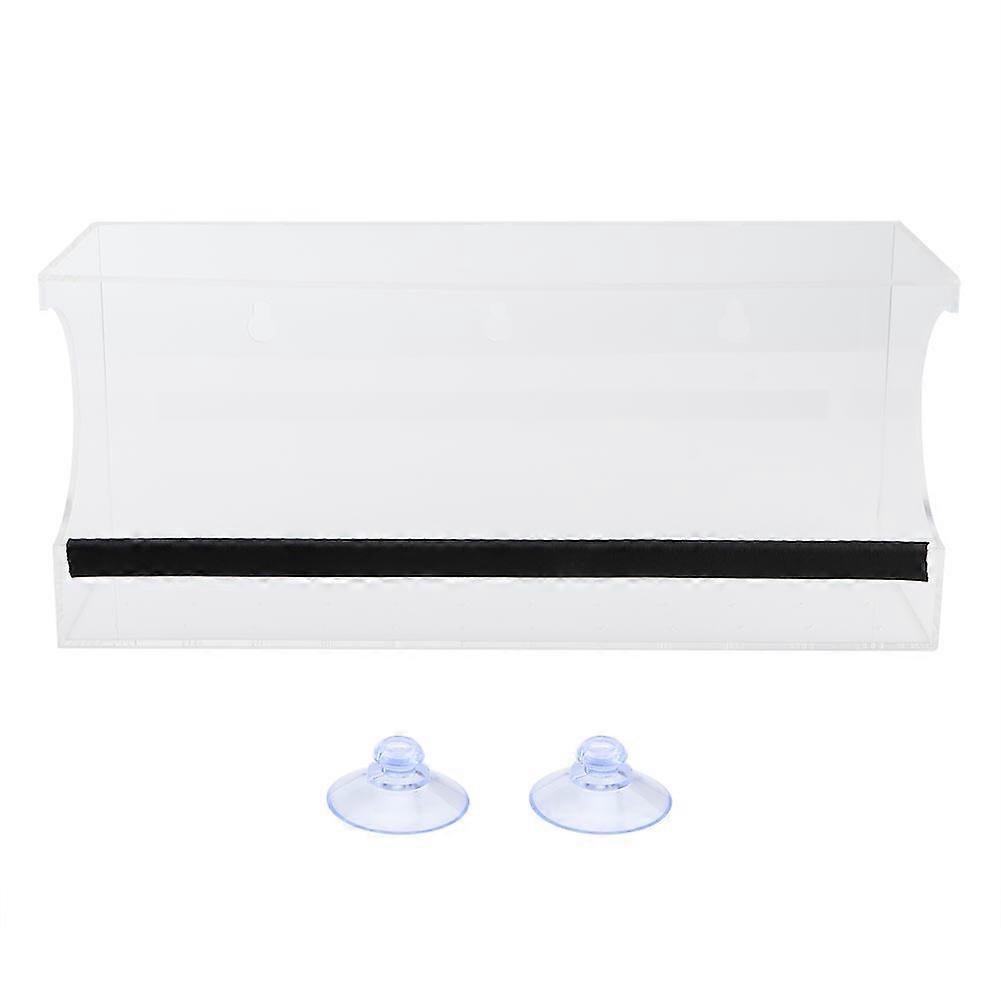 Practical Transparent Acrylic Bird Feeder Garden Bird Rest Station(single groove)